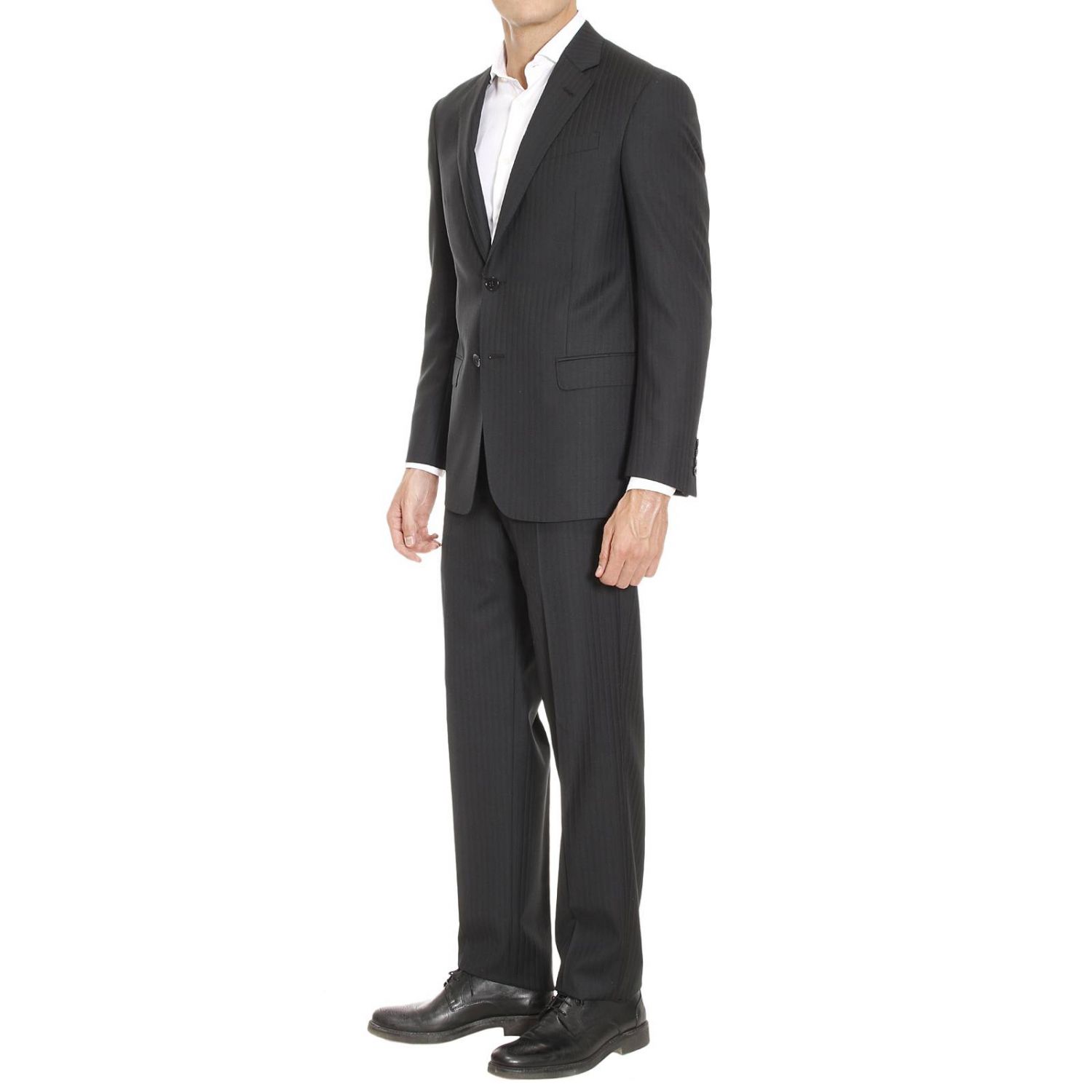 Giorgio Armani Outlet: Soft 2 bottoni fondo 20 gessato micro operato - Nero  | Abito Giorgio Armani UDVE2E UD869 GIGLIO.COM