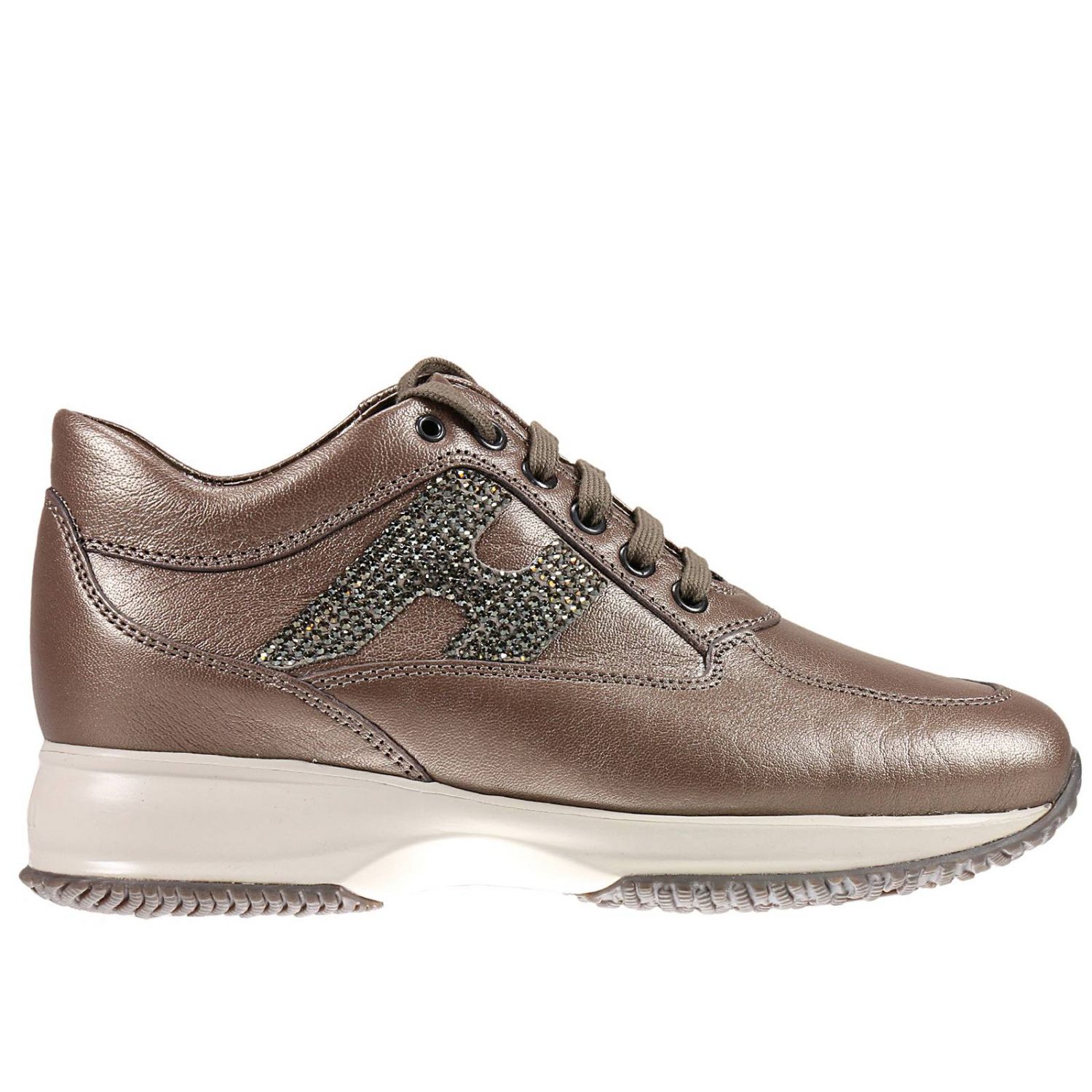 HOGAN: Interactive h strass pelle metal - Bronzo | Sneakers Hogan  HXW00N02010 6WV GIGLIO.COM