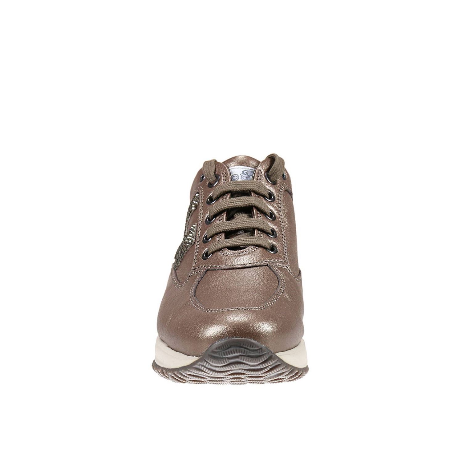 HOGAN: Interactive h strass pelle metal - Bronzo | Sneakers Hogan  HXW00N02010 6WV GIGLIO.COM