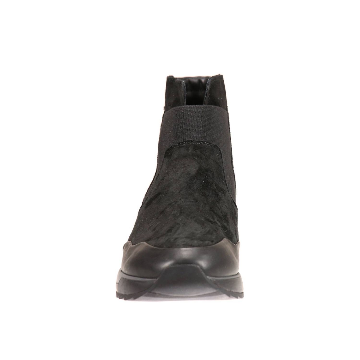 Hogan Outlet: Rebel polacco camoscio e glitter con rialzo 7cm - Nero |  Sneakers Hogan HXW2960V520 EK6 GIGLIO.COM