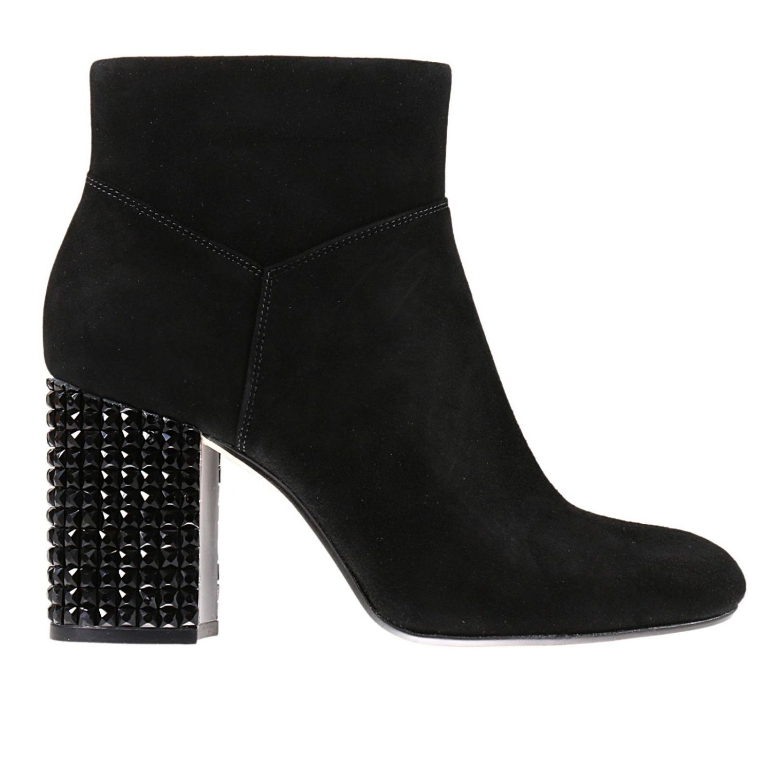 Tronchetti glitter nero tacco medio