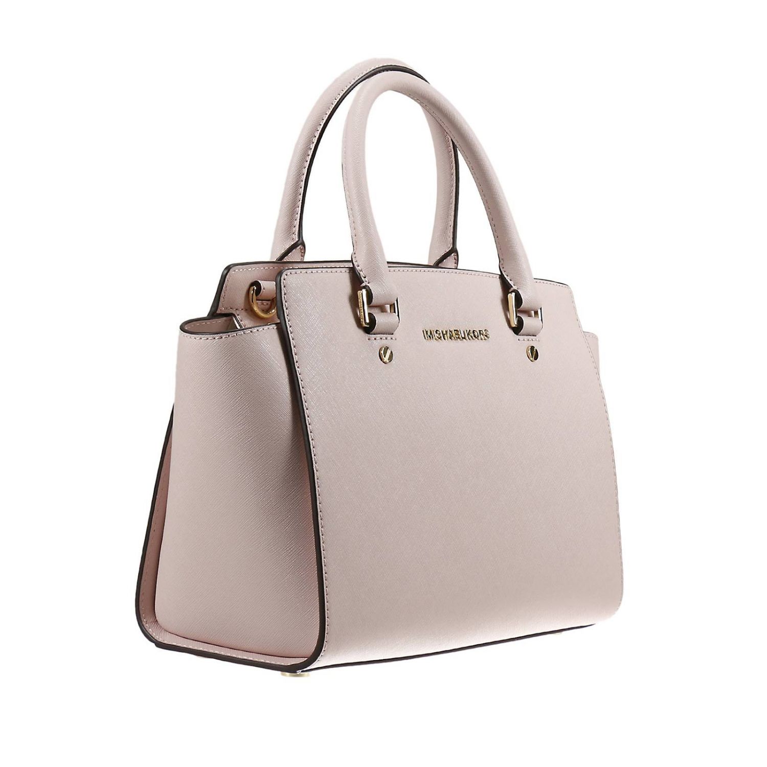 Michael Michael Kors Outlet: Borsa Selma media in pelle saffiano con  tracolla removibile - Rosa | Borsa A Mano Michael Michael Kors 30S3GLMS2L  GIGLIO.COM
