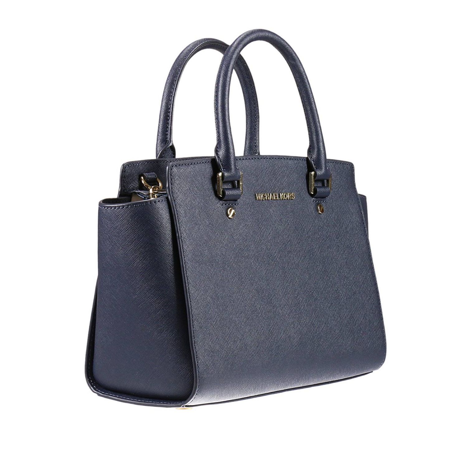 Michael Michael Kors Outlet: Borsa Selma media in pelle saffiano con  tracolla removibile - Royal | Borsa A Mano Michael Michael Kors 30S3GLMS2L  GIGLIO.COM