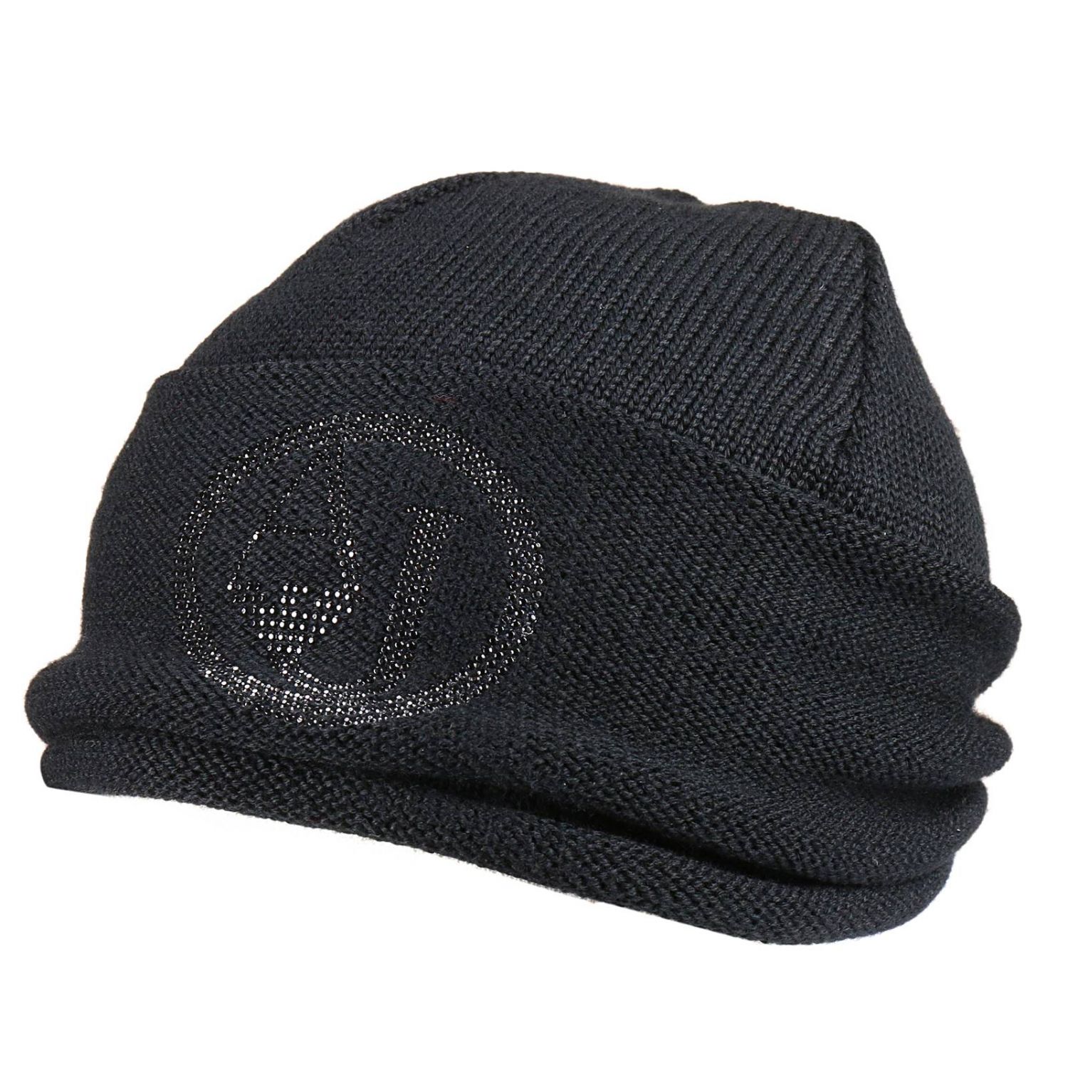 Armani Jeans Outlet: Lana con logo strass | Cappello Armani Jeans Donna  Nero | Cappello Armani Jeans 924031 6A026 GIGLIO.COM