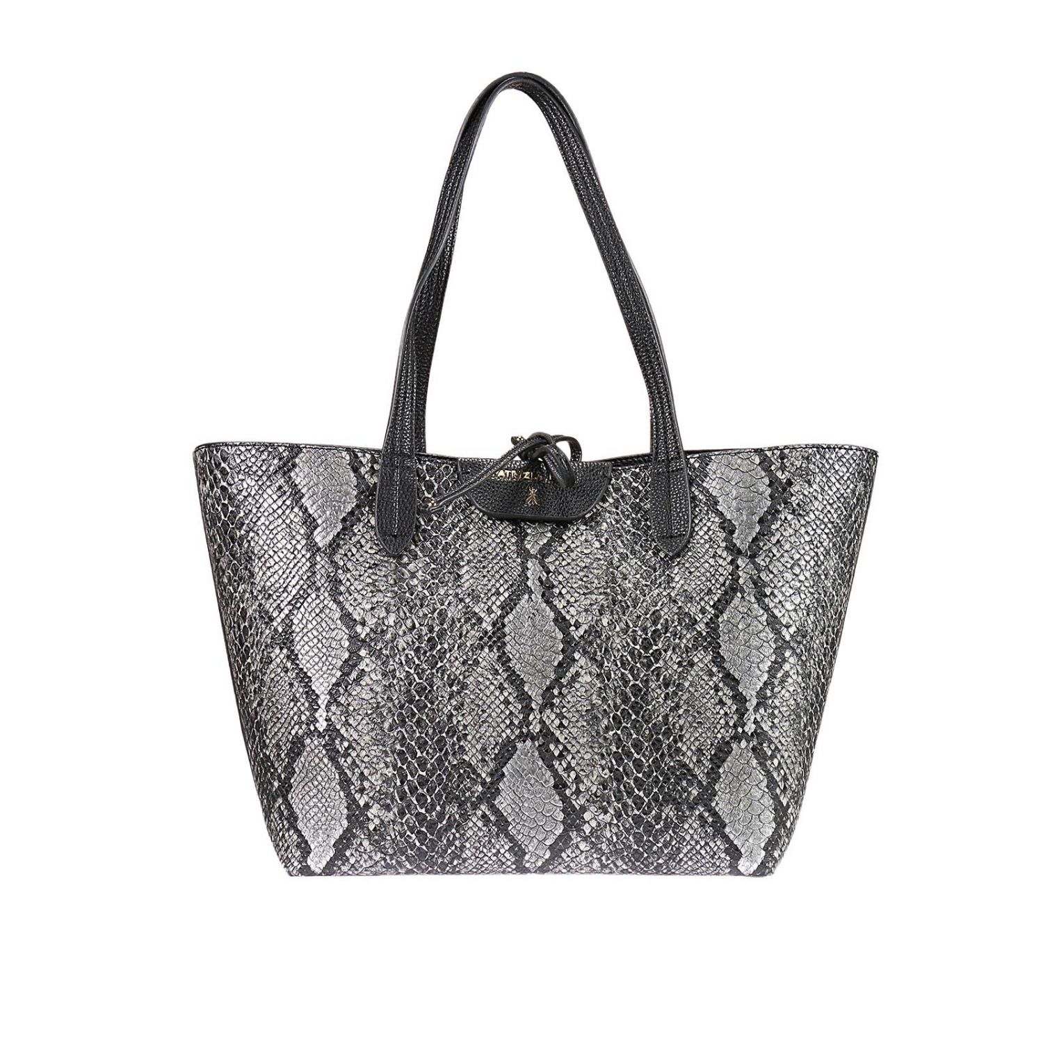 Patrizia Pepe Outlet: Double shopping stampa pitone reversibile - Grigio |  Borsa A Spalla Patrizia Pepe 2V5452 A2EP GIGLIO.COM