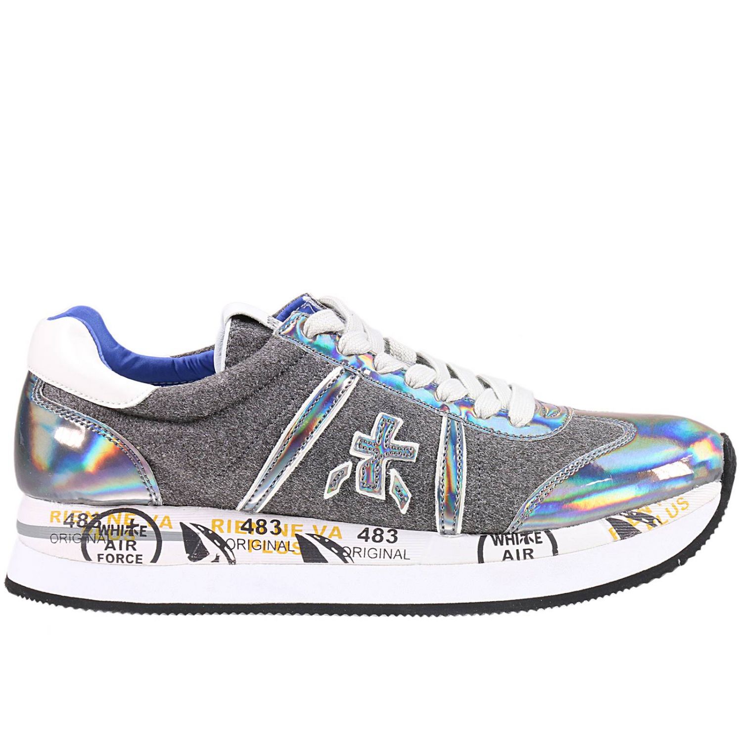 Premiata Outlet: Conny sneakers zeppa 4 cm paillettes 3d | Sneakers Premiata  Donna Grigio | Sneakers Premiata CONNY GIGLIO.COM