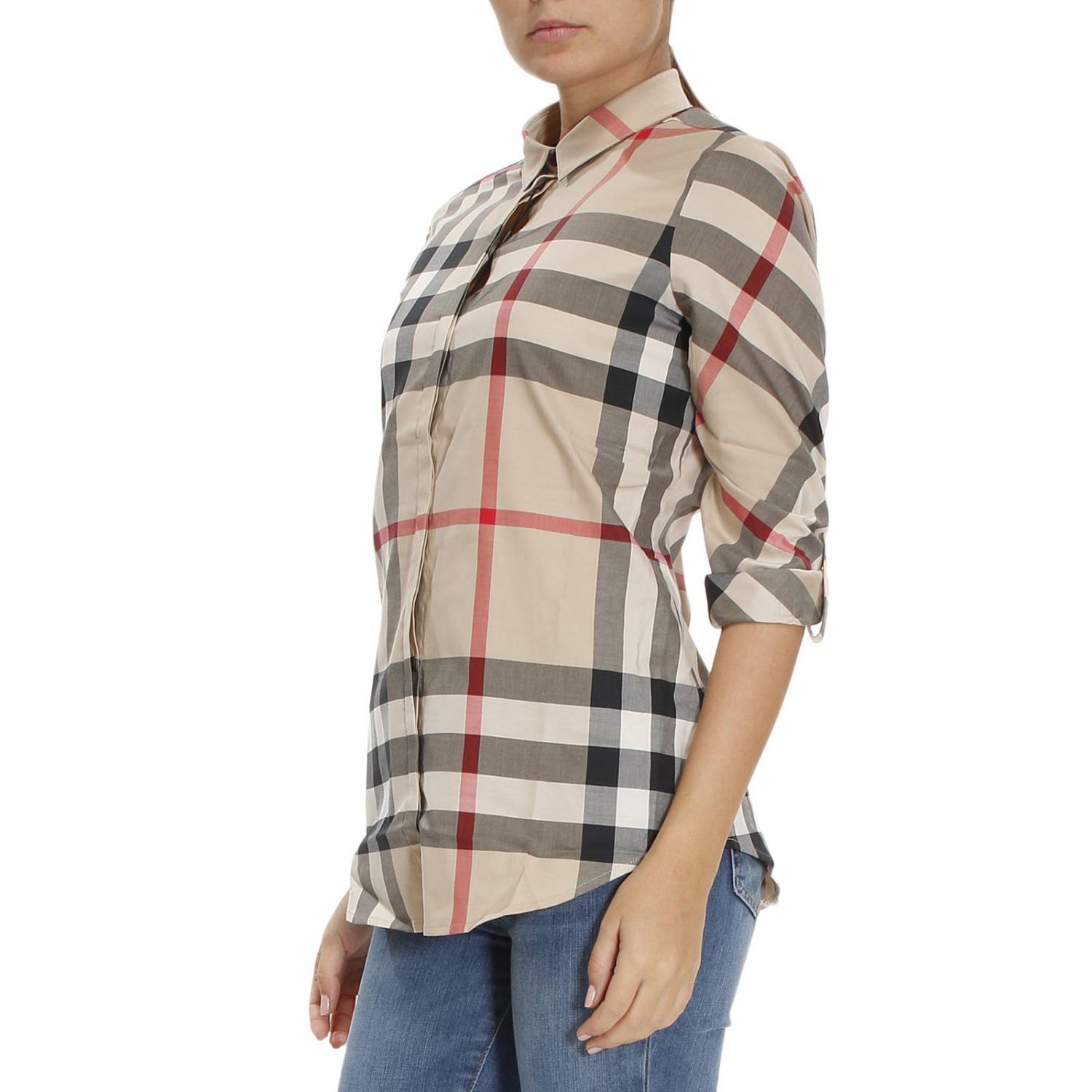 Burberry Outlet: Shirt women | Shirt Burberry Women Beige | Shirt ...