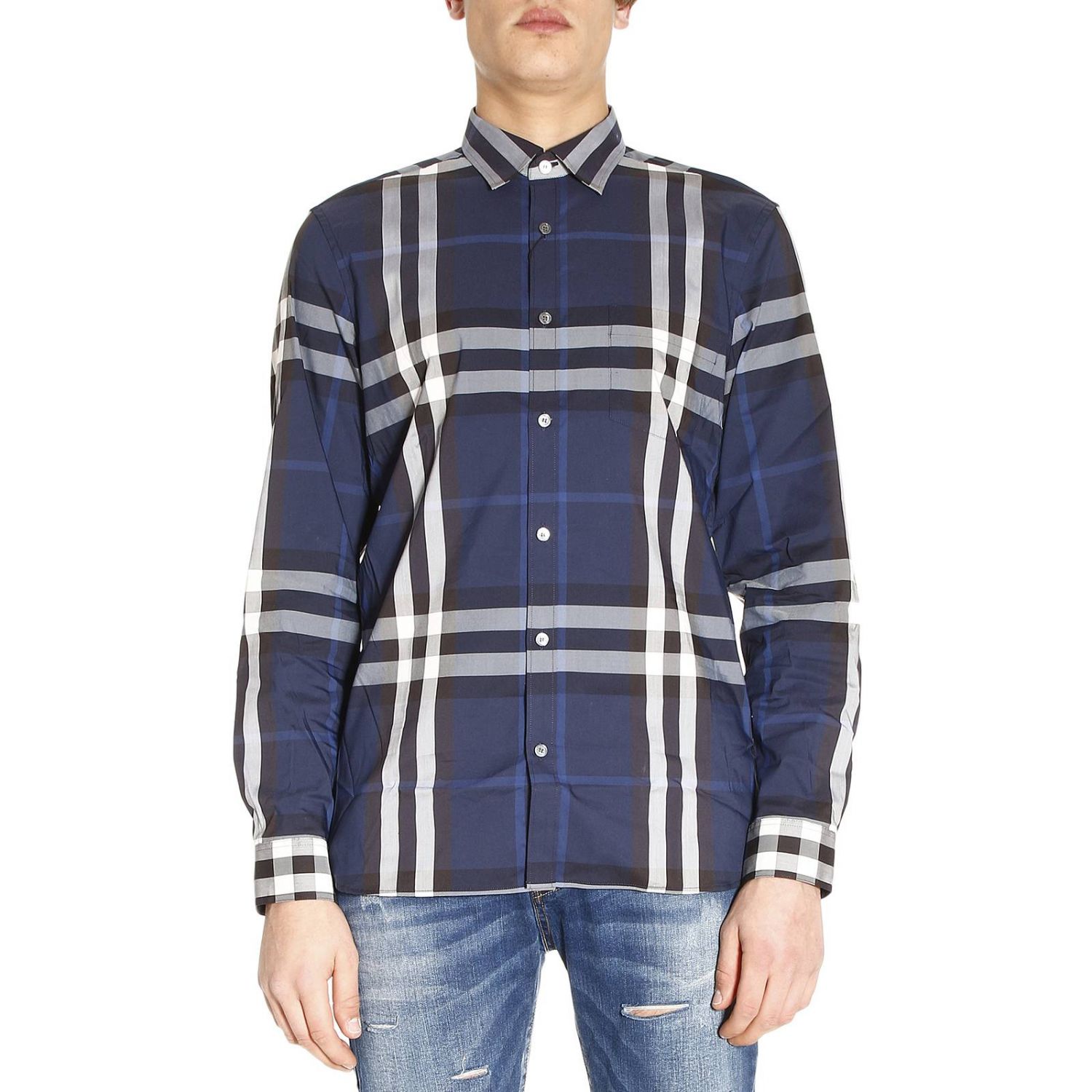 burberry dress shirt blue