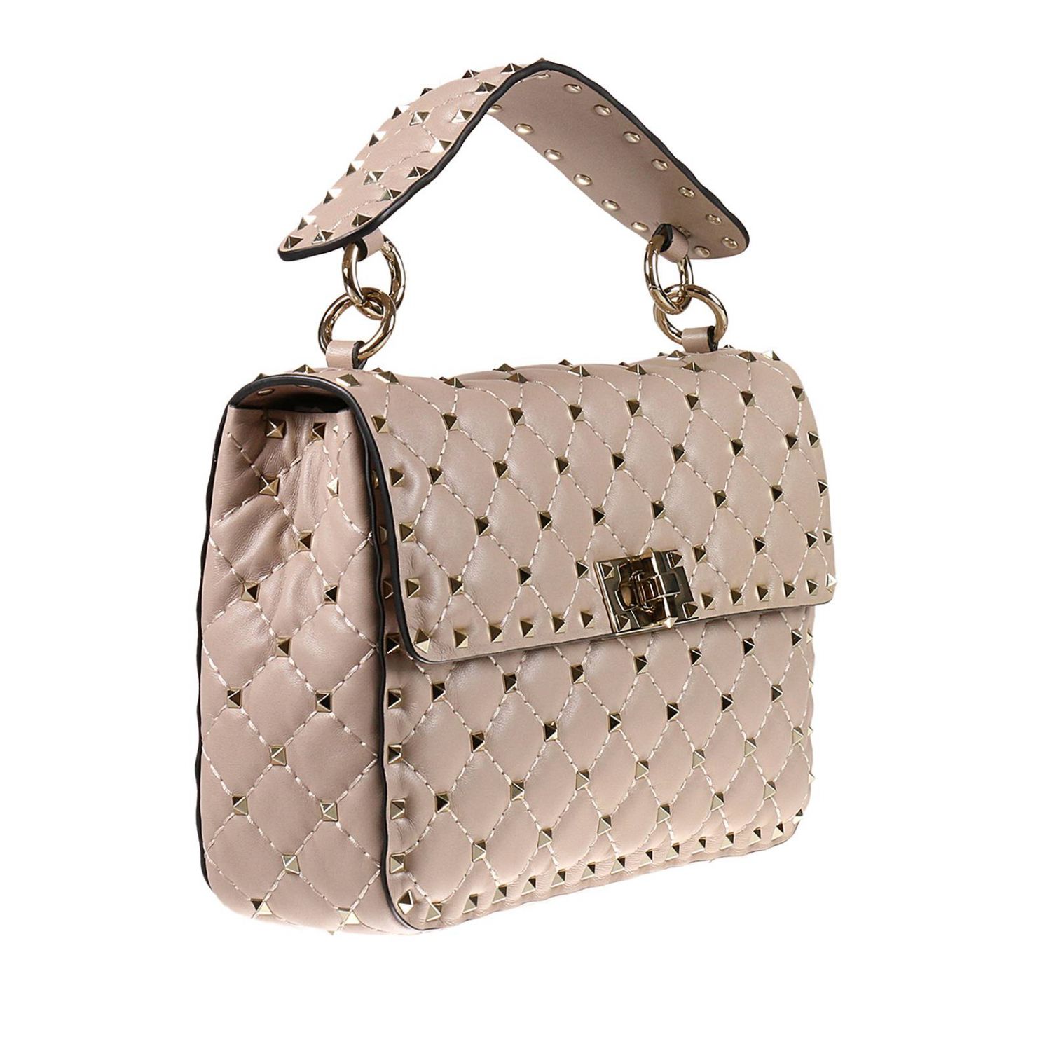 VALENTINO GARAVANI: Rockstud Spike leather bag with micro studs ...