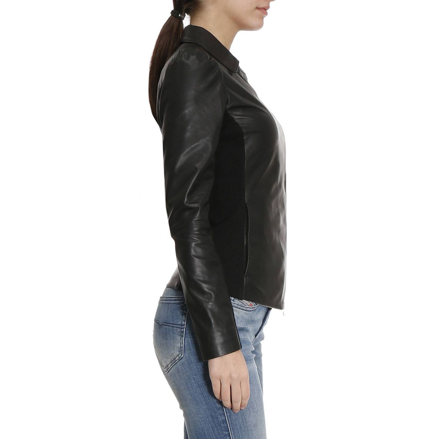 emporio armani women's leather jacket