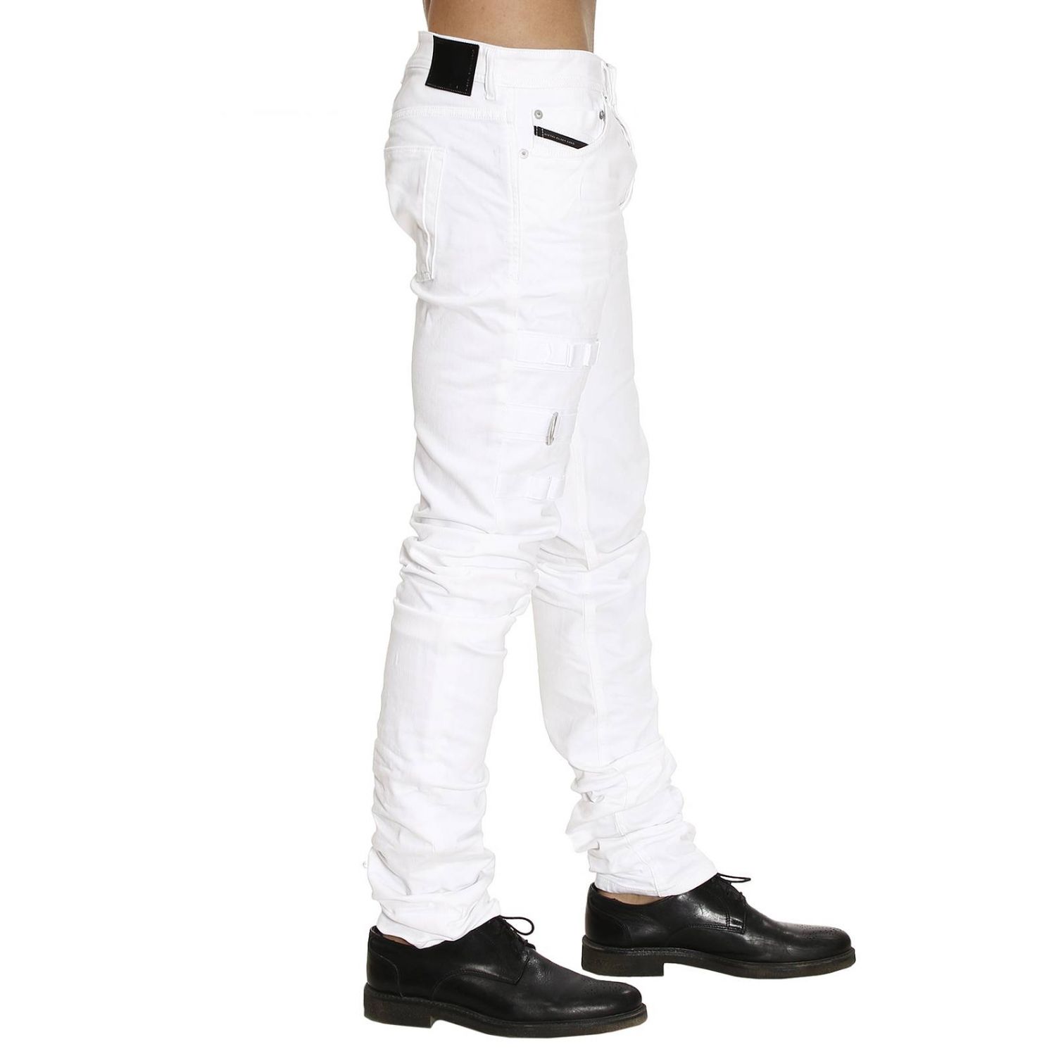 mens white and gold jeans