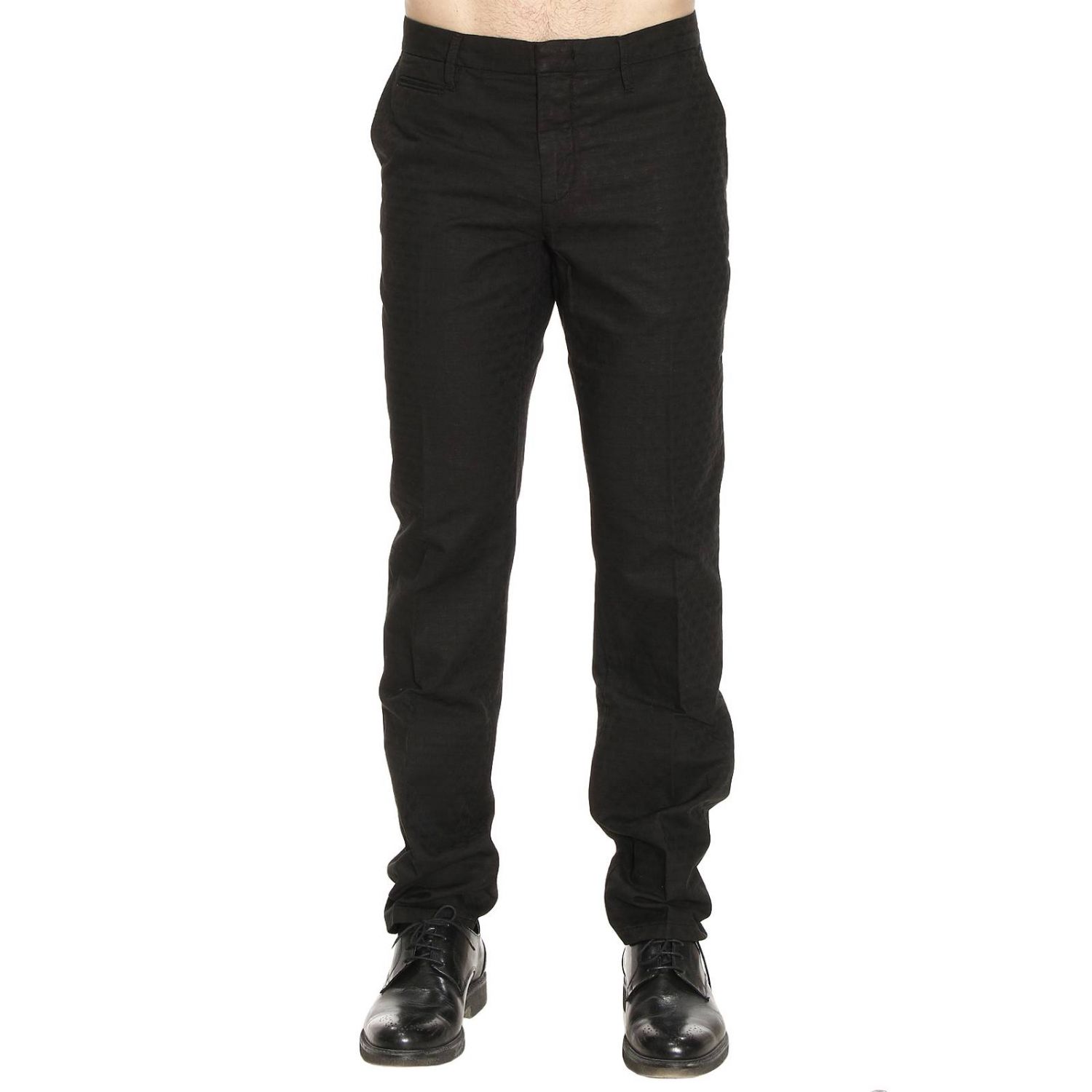 Siviglia White Outlet: Pantalone in cotone e lino operato - Nero | Pantalone  Siviglia White BBXW S102 GIGLIO.COM