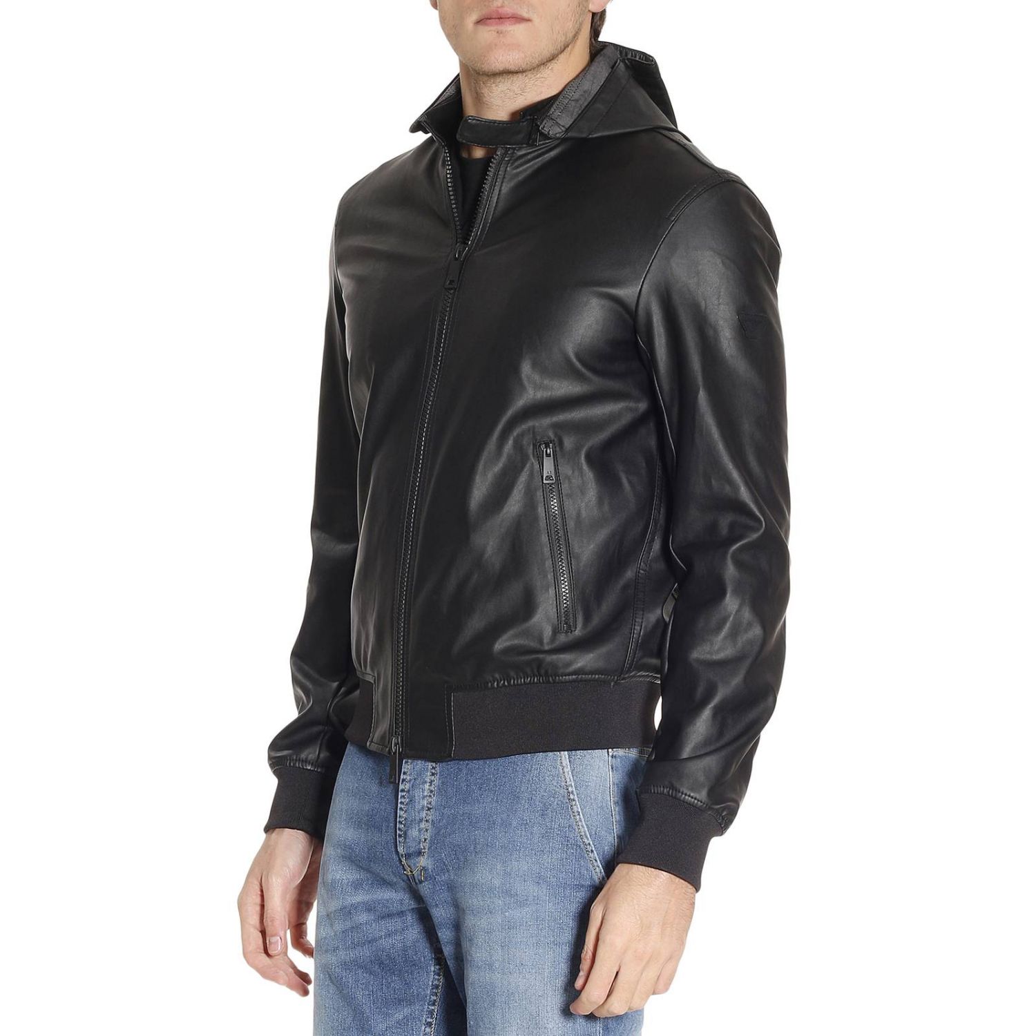 armani jeans jacket black