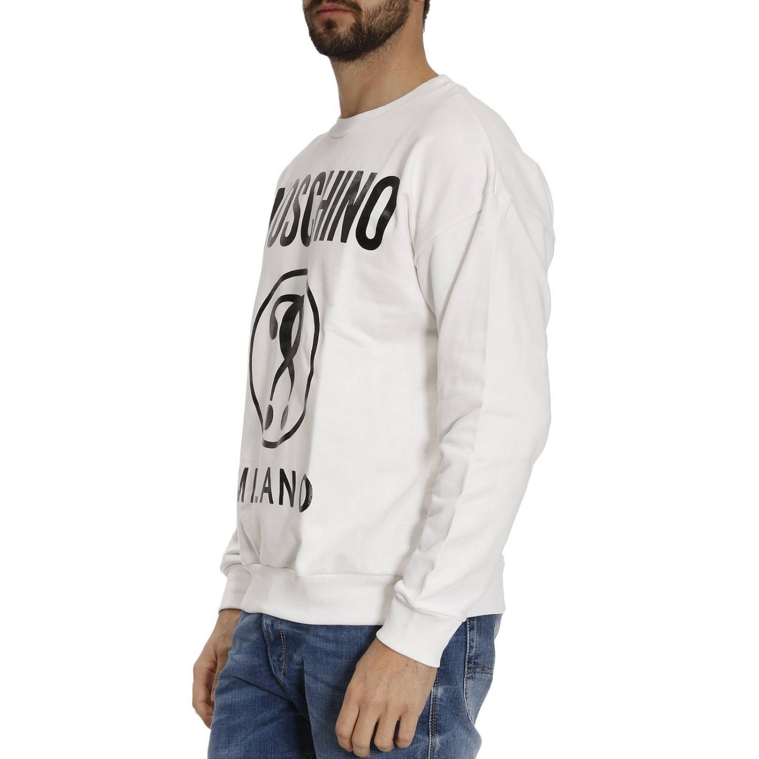 mens white moschino jumper