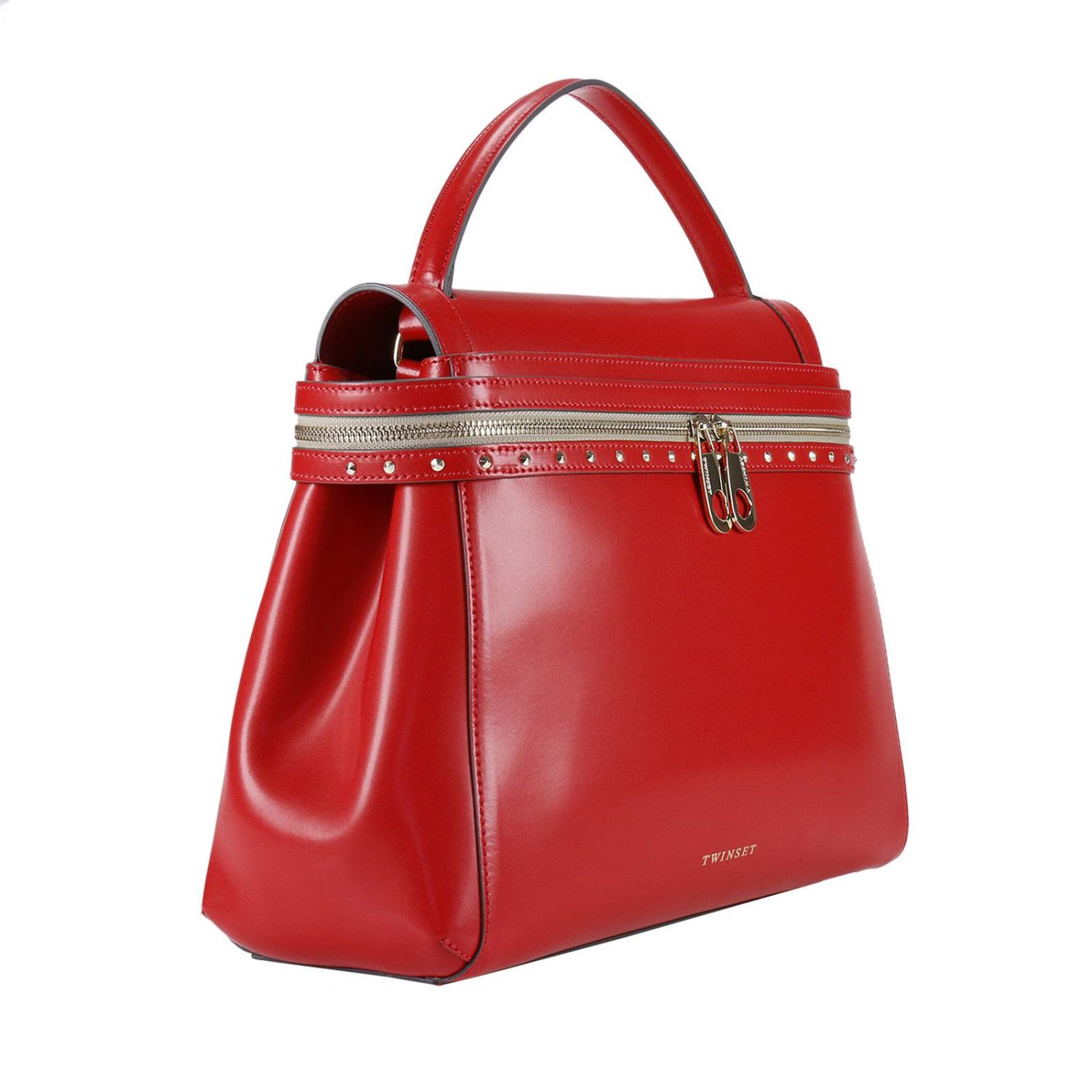 Twinset Outlet: Borsa Cécile Deux grande in pelle con tracolla | Borsa A  Mano Twinset Donna Rosso | Borsa A Mano Twinset AS7PW1 GIGLIO.COM