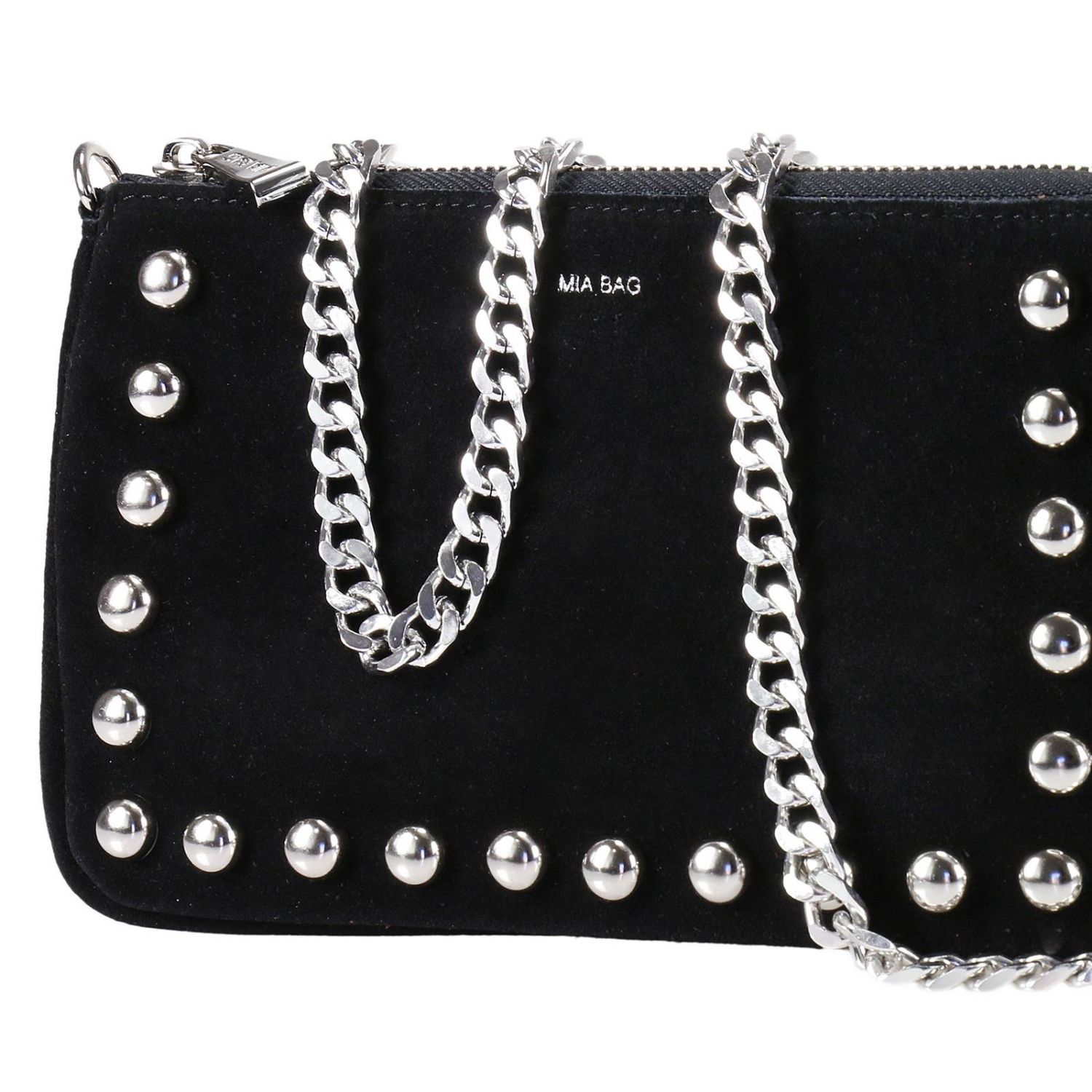 Borsa A Tracolla Grande Piatto Nero in Raso Pochette
