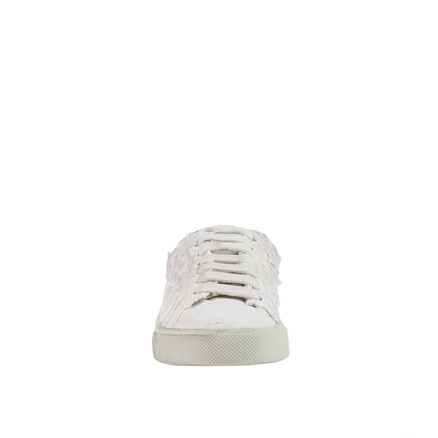 Saint Laurent Outlet: Sneakers canvas con stelle bianche - Bianco |  Sneakers Saint Laurent 472097 GUP10 GIGLIO.COM