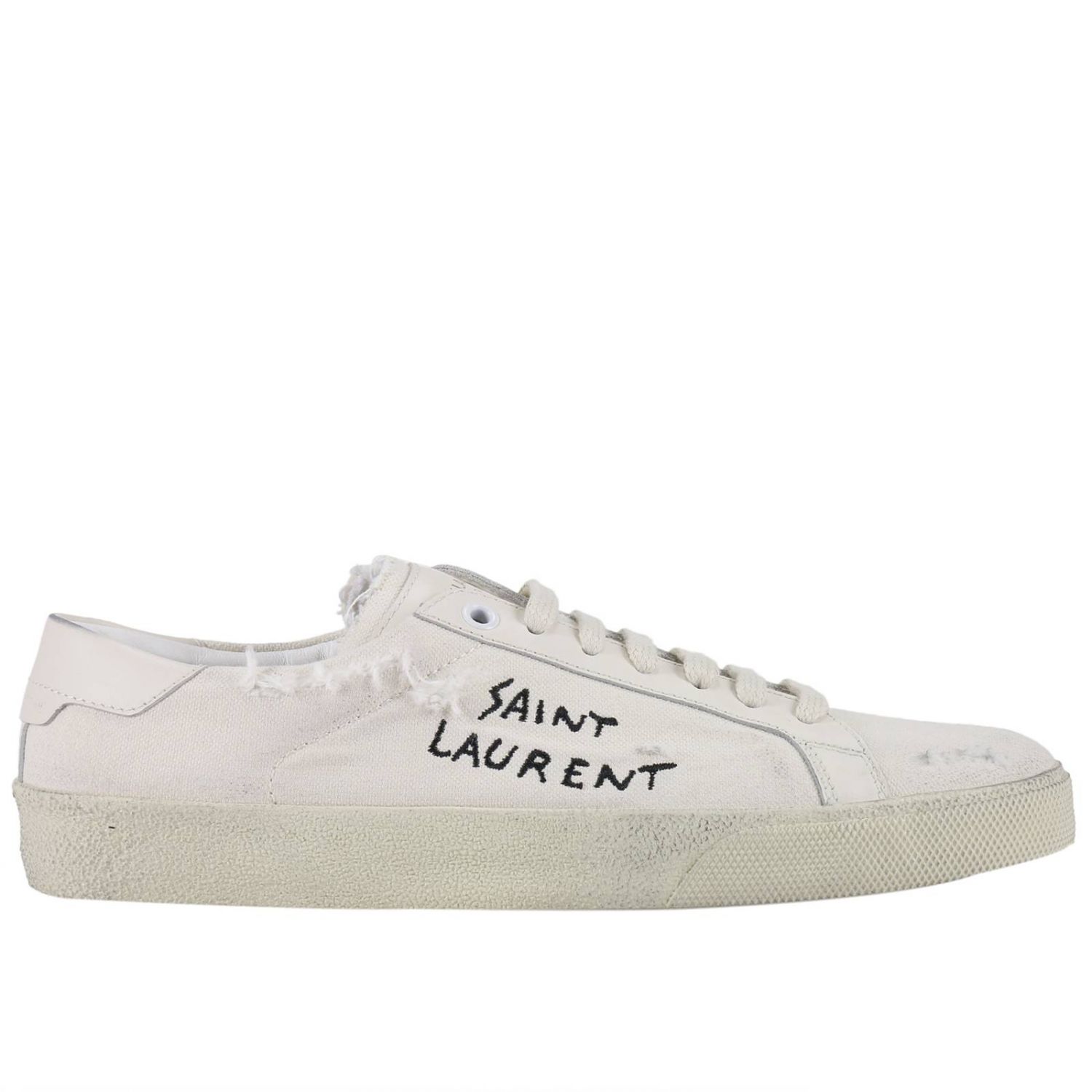 saint laurent all white sneakers