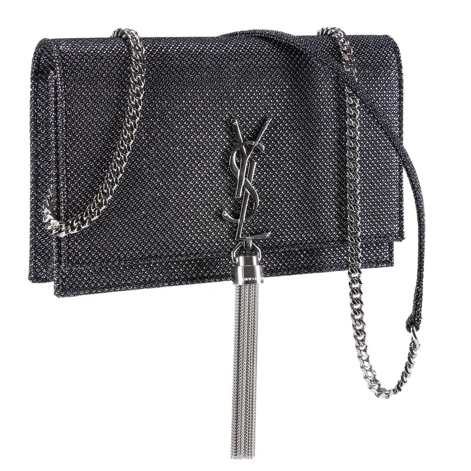 Saint Laurent Outlet: Borsa small Kate in tessuto glitter con tracolla e  monogramma YSL - Nero | Borsa Mini Saint Laurent 452159 GUK2N GIGLIO.COM
