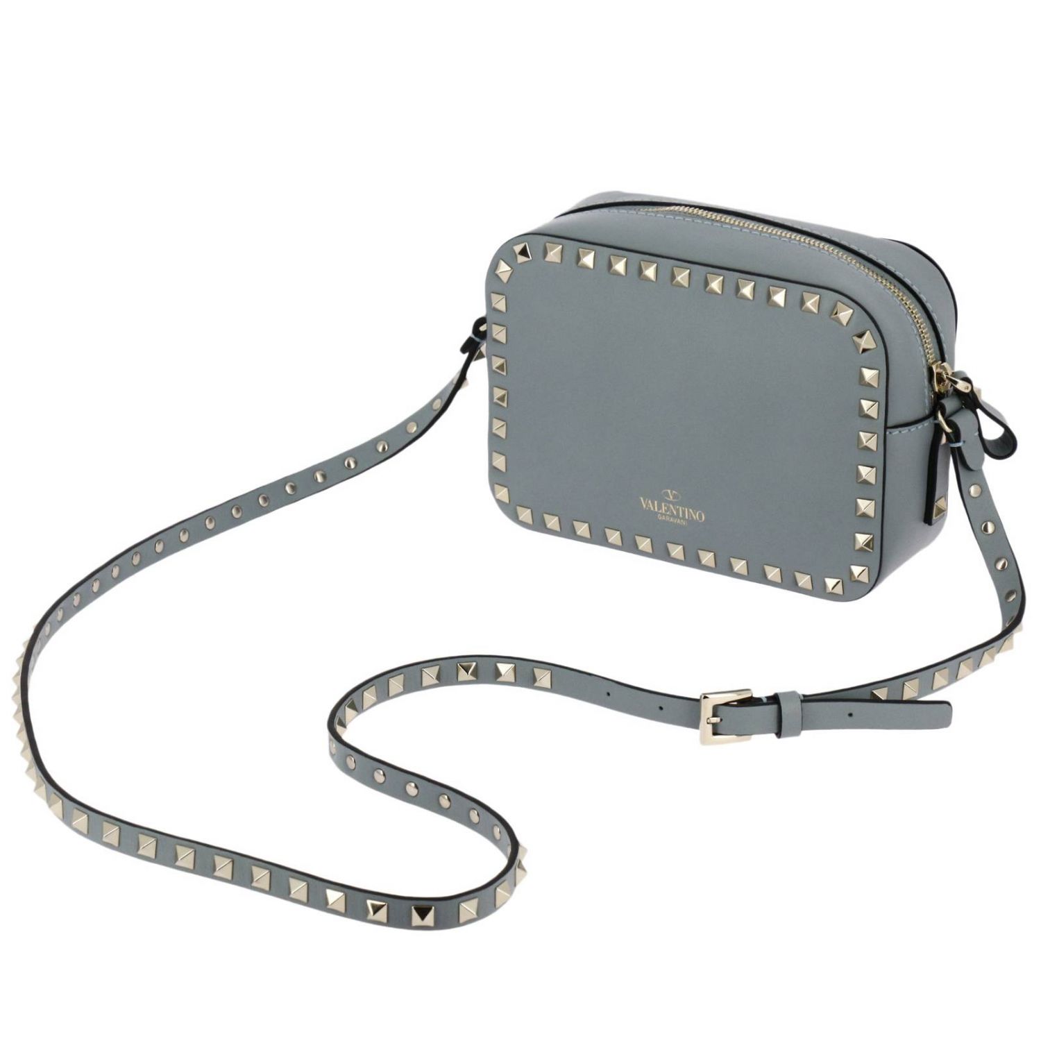 VALENTINO GARAVANI: Borsa a tracolla Rockstud piccola con borchie  metalliche - Polvere | Borsa Mini Valentino Garavani NW2B0809 BOL GIGLIO.COM