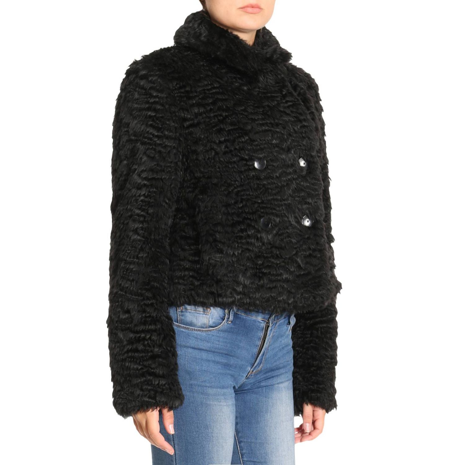 Armani Jeans Outlet: Eco pelliccia astrakan doppio petto - Nero | Giacca Armani  Jeans 6Y5B19 5NAYZ GIGLIO.COM