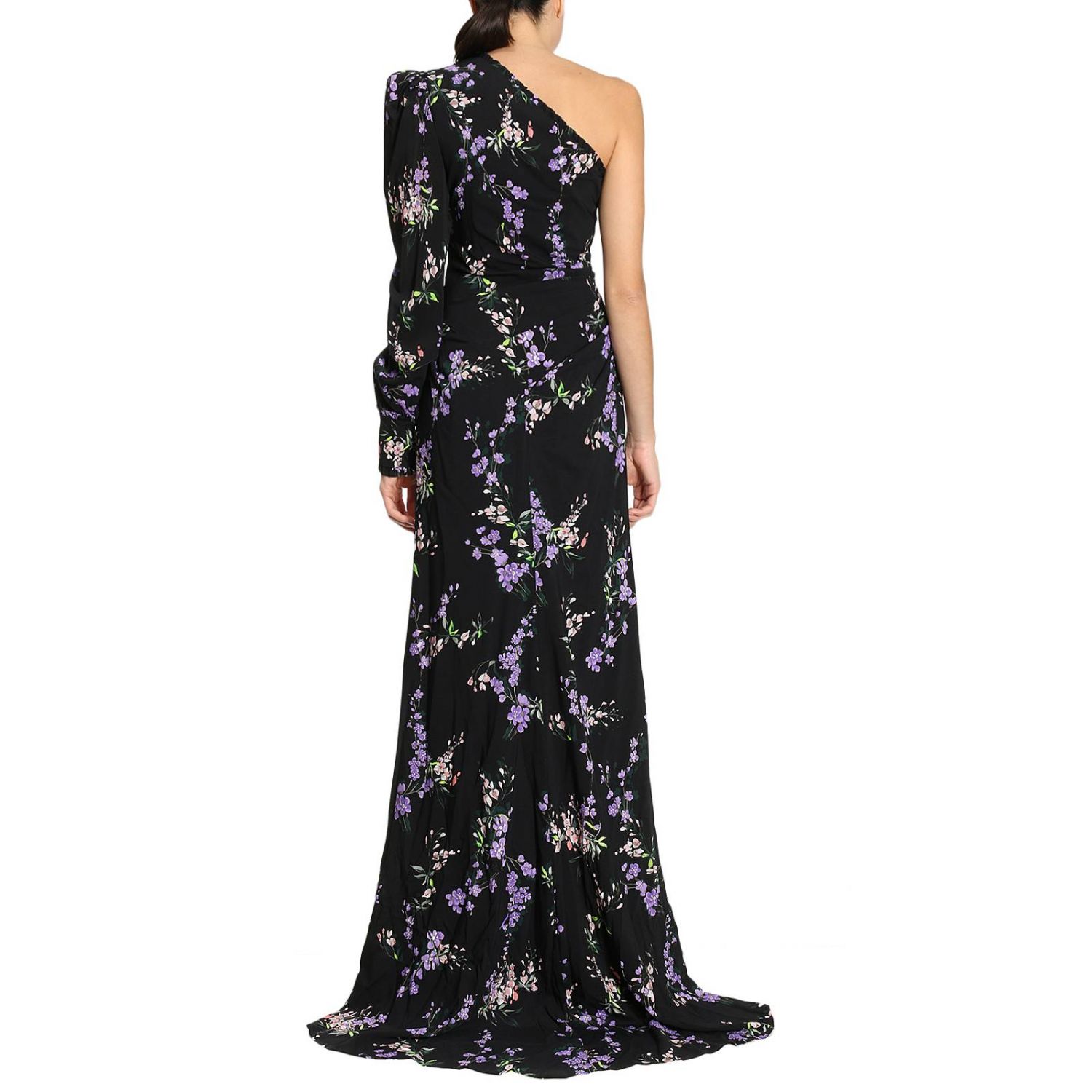 Pinko Outlet: Abito lungo Laoconte a monospalla in georgette stretch con  fantasia floreale - Nero | Abito Pinko 1B12KN-6656 LAOCONTE GIGLIO.COM
