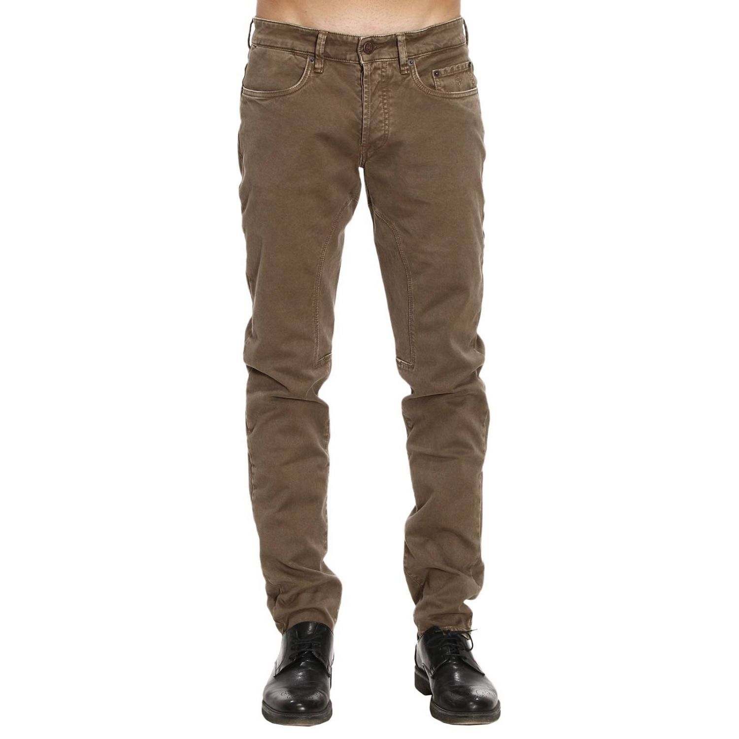 Siviglia Outlet: Pantalone Heritage regular fit in cotone stretch  armaturato con toppe - Beige | Pantalone Siviglia 21E2 S021 GIGLIO.COM