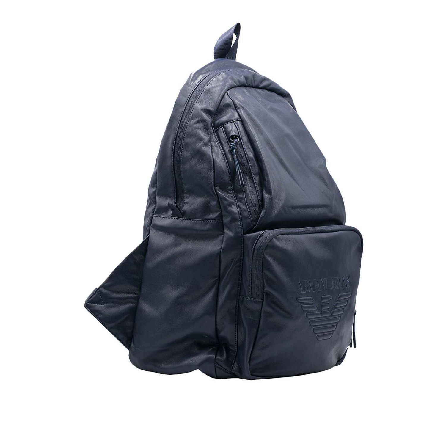 Armani Jeans Outlet: Zaino grande ripiegabile in nappa sintetica liscia con  maxi logo impresso | Borsa Armani Jeans Uomo Blue | Borsa Armani Jeans  932063 7A937 GIGLIO.COM