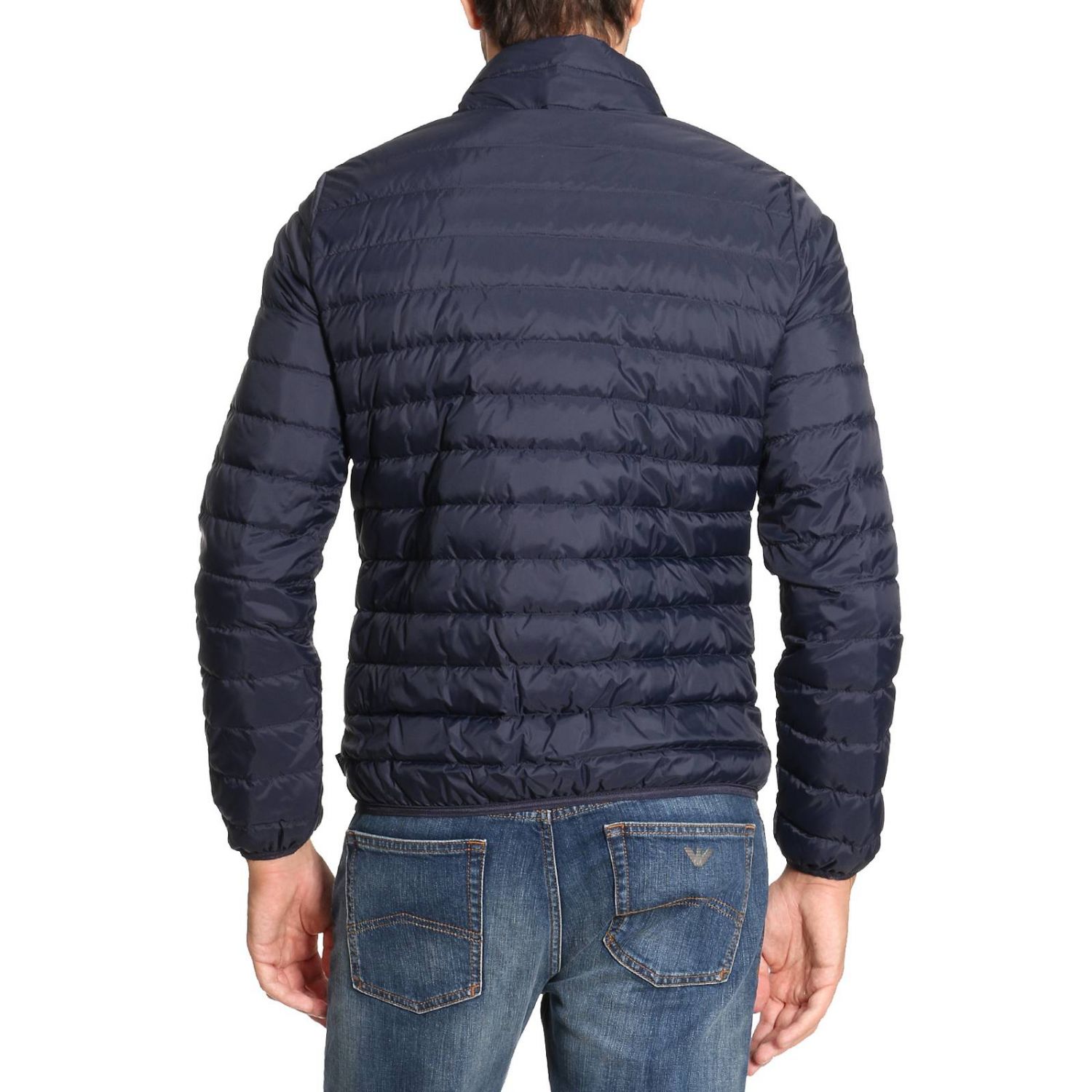 Armani Jeans Outlet: Piumino in nylon 100 gr con imbottitura extra light -  Blue | Giacca Armani Jeans 8N6B72 6NHPZ GIGLIO.COM