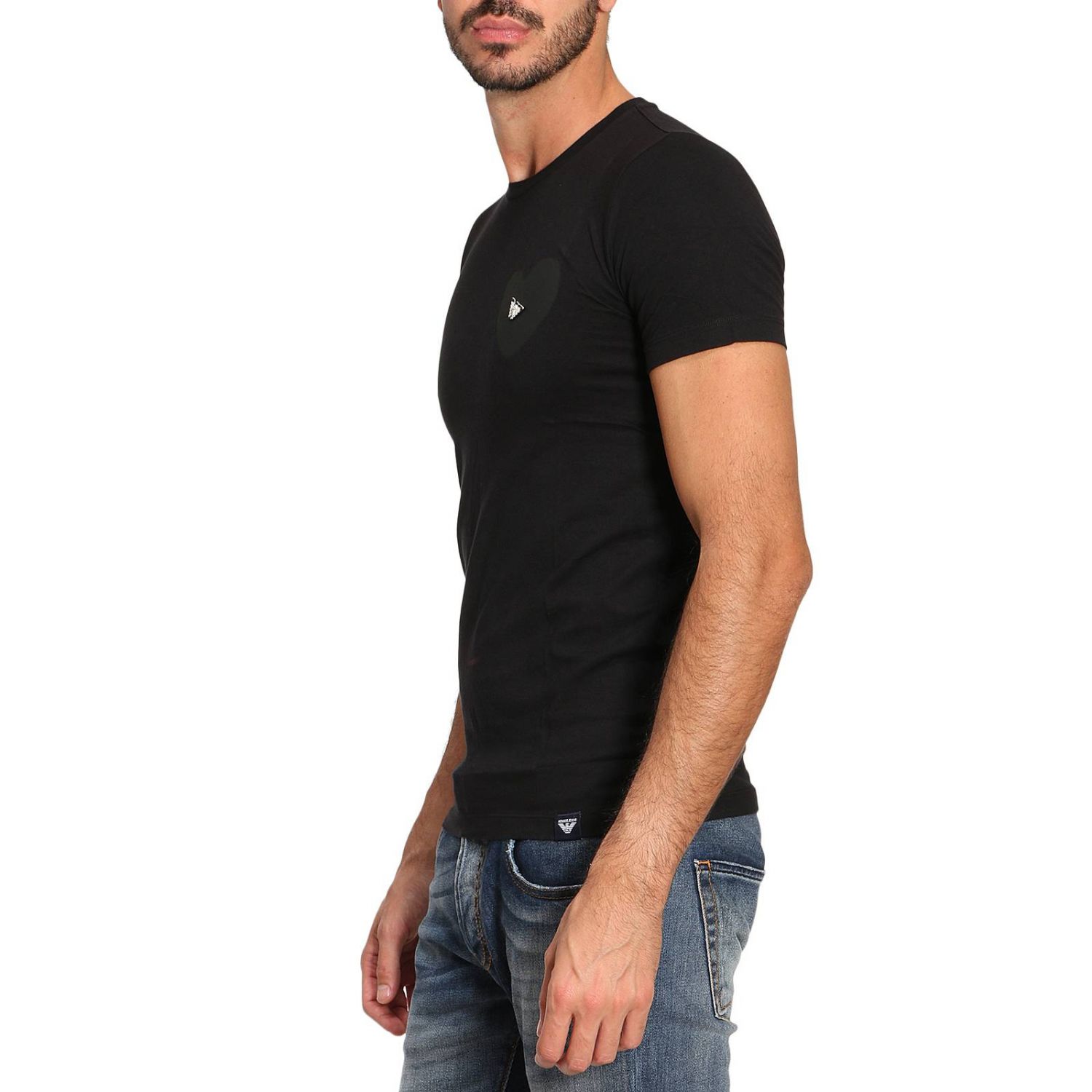 armani jeans t shirt black