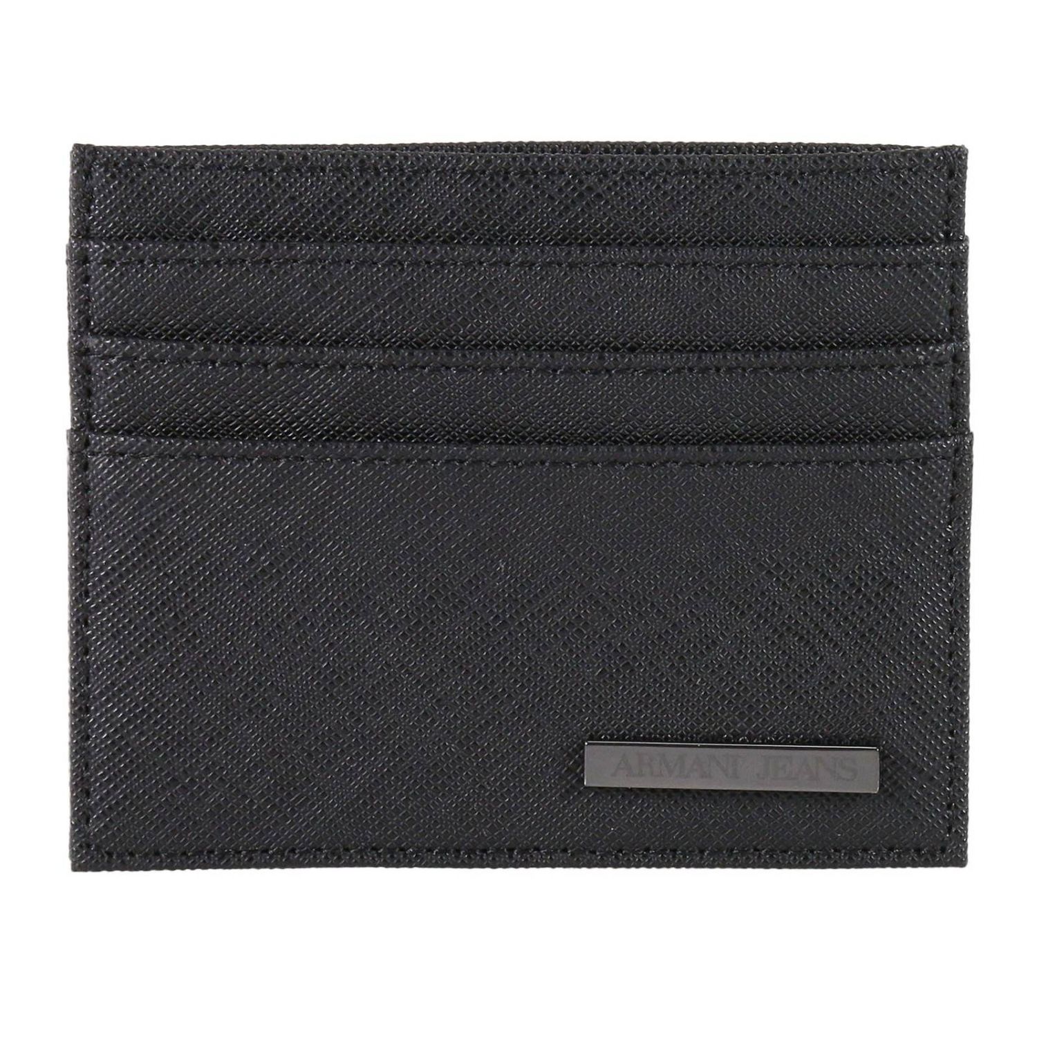 Armani Jeans Outlet: Porta carte di credito con logo metallico applicato -  Nero | Portafoglio Armani Jeans 938548 CC991 GIGLIO.COM