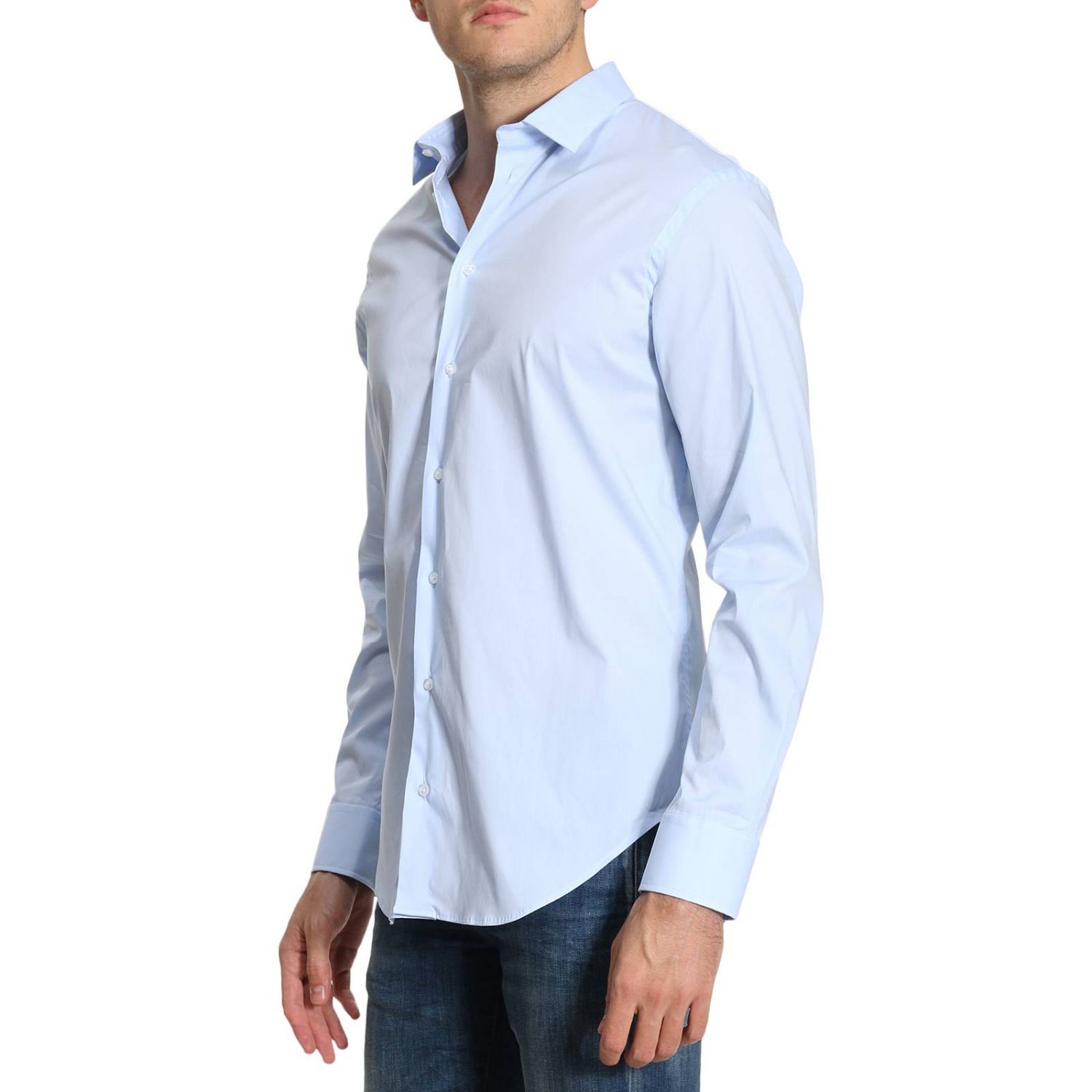 Emporio Armani Outlet: Shirt men | Shirt Emporio Armani Men Gnawed Blue ...