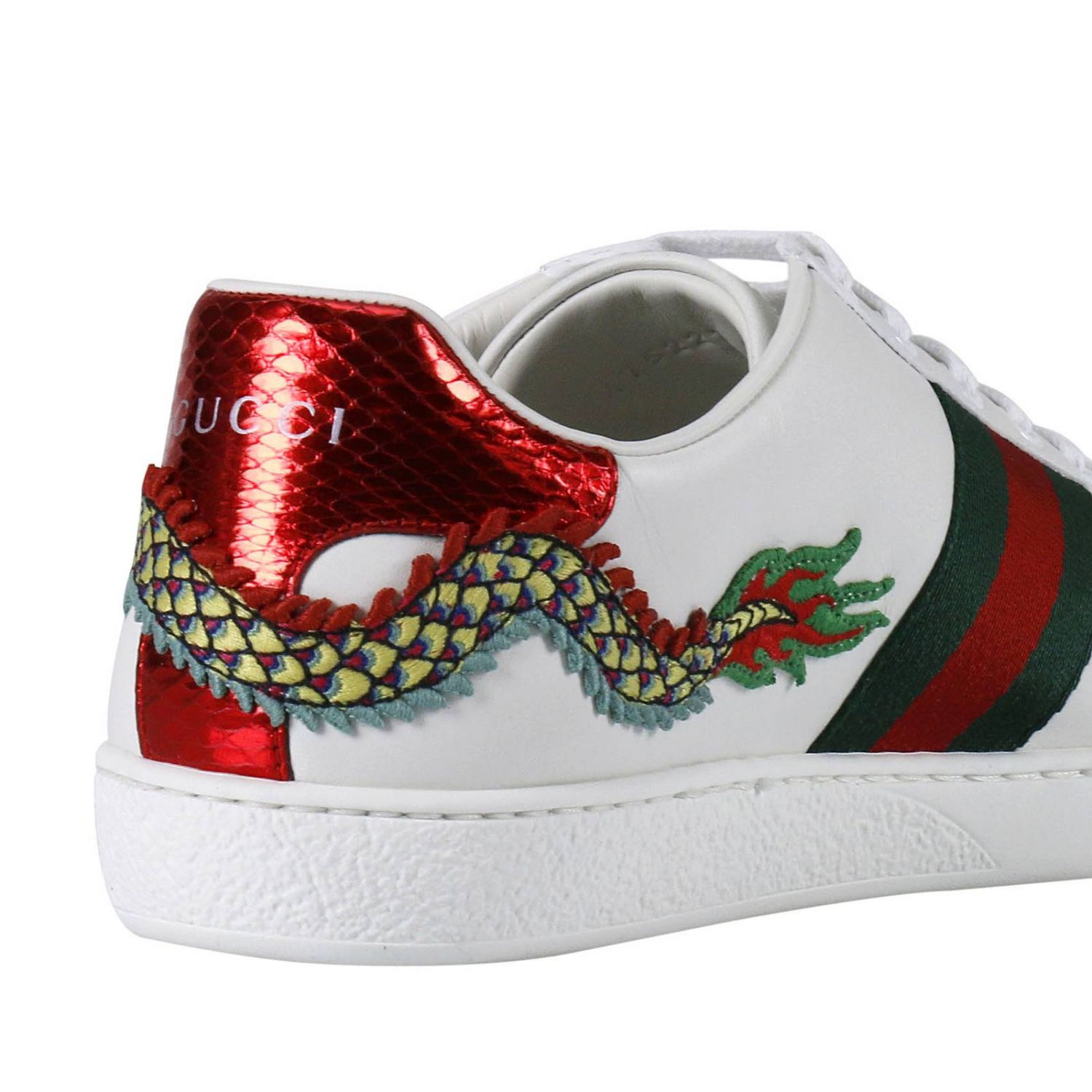 gucci white dragon ace sneakers