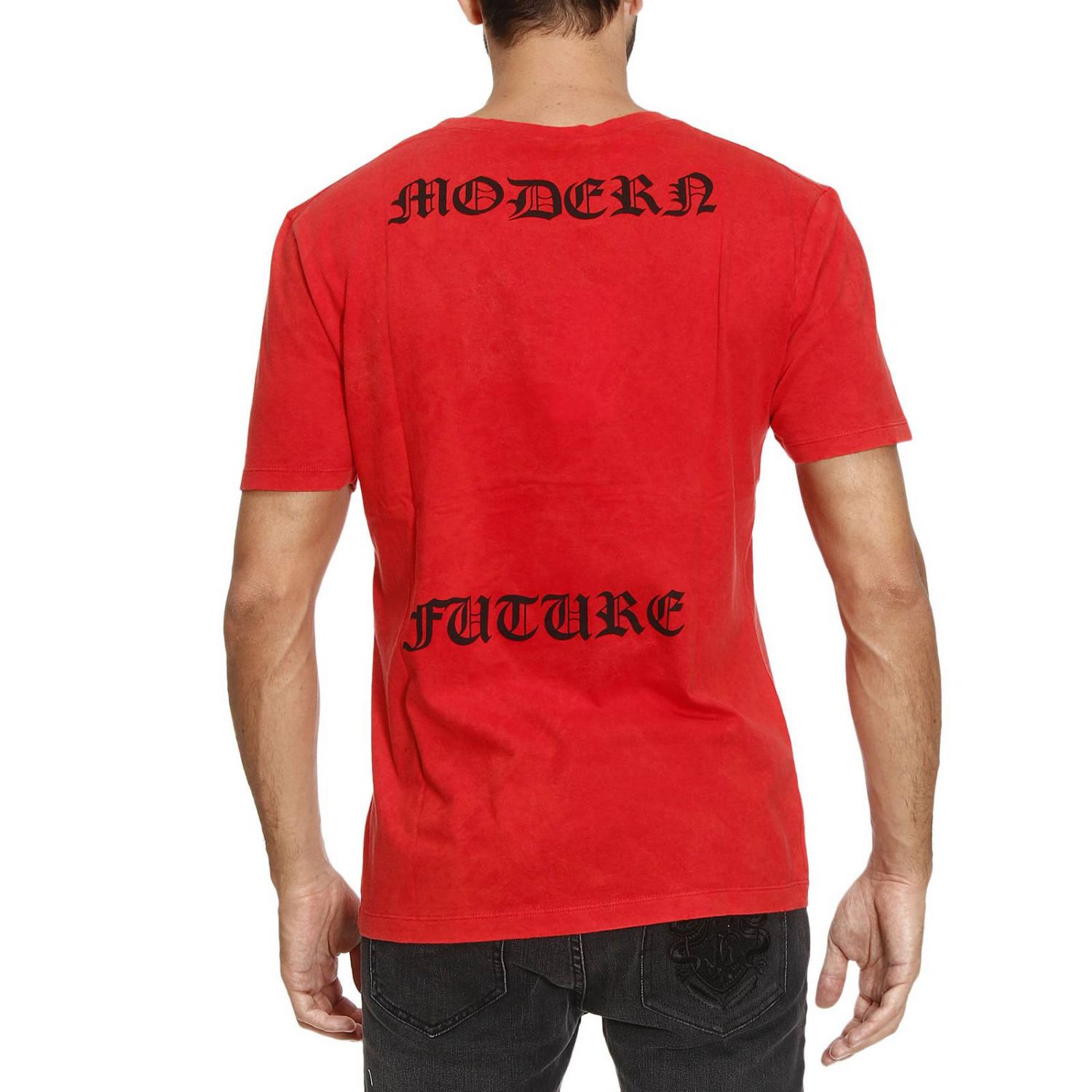 GUCCI: T-shirt in puro cotone con maxi ricamo Angry Cat - Rosso | T-Shirt  Gucci 442670 X5U16 GIGLIO.COM