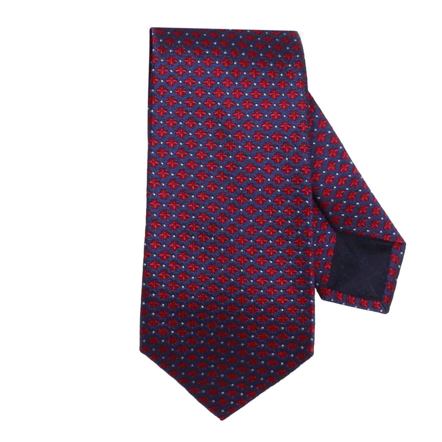 GUCCI: 7 cm pure silk tie with micro bee pattern - Blue | Tie Gucci ...