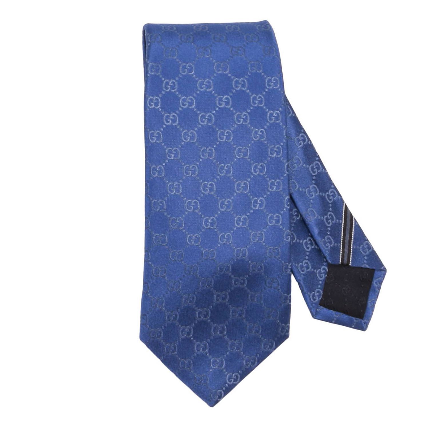 GUCCI: Tie men | Tie Gucci Men Gnawed Blue | Tie Gucci 456520 400 Giglio EN
