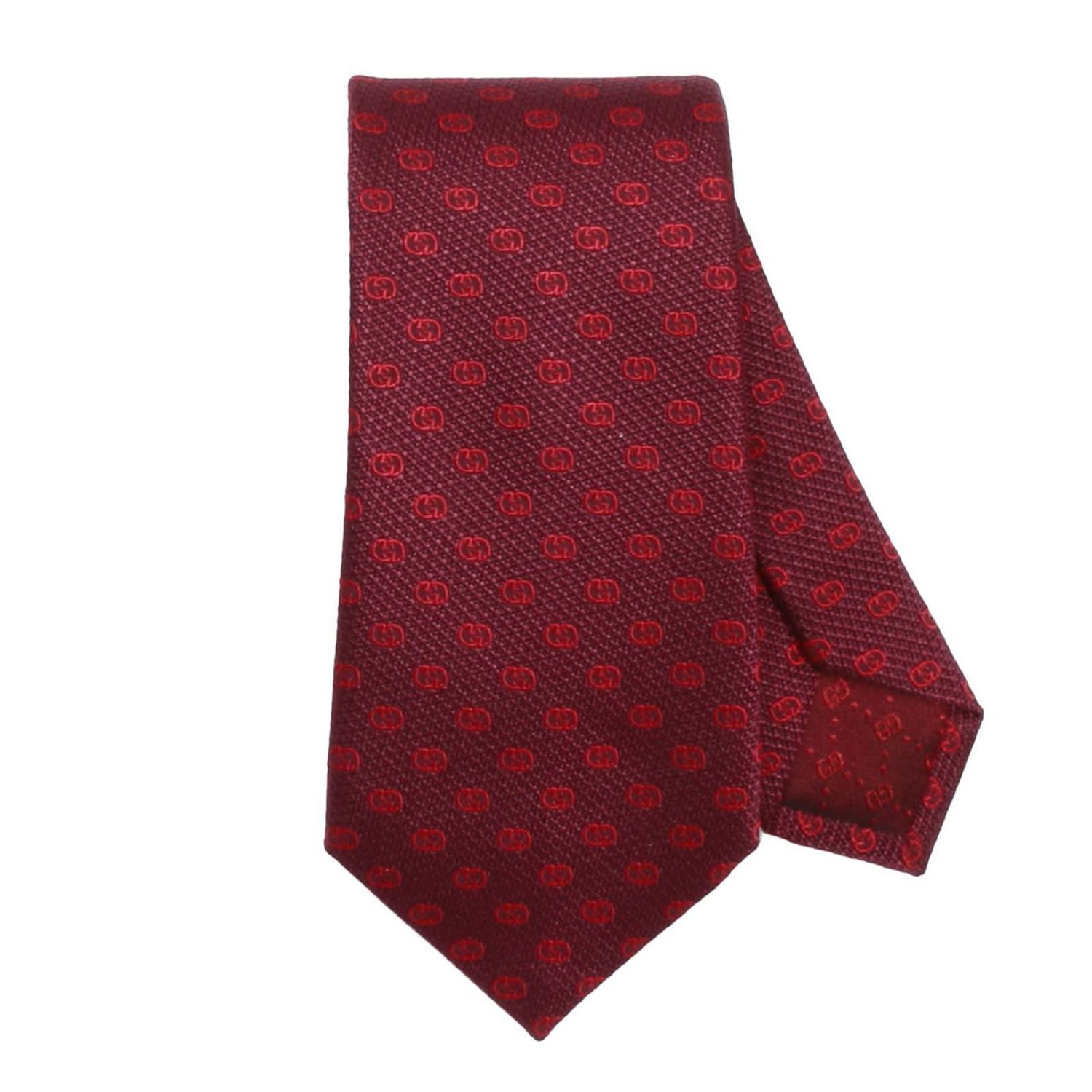GUCCI: 7 cm tie in pure silk with monogram | Tie Gucci Men Burgundy ...