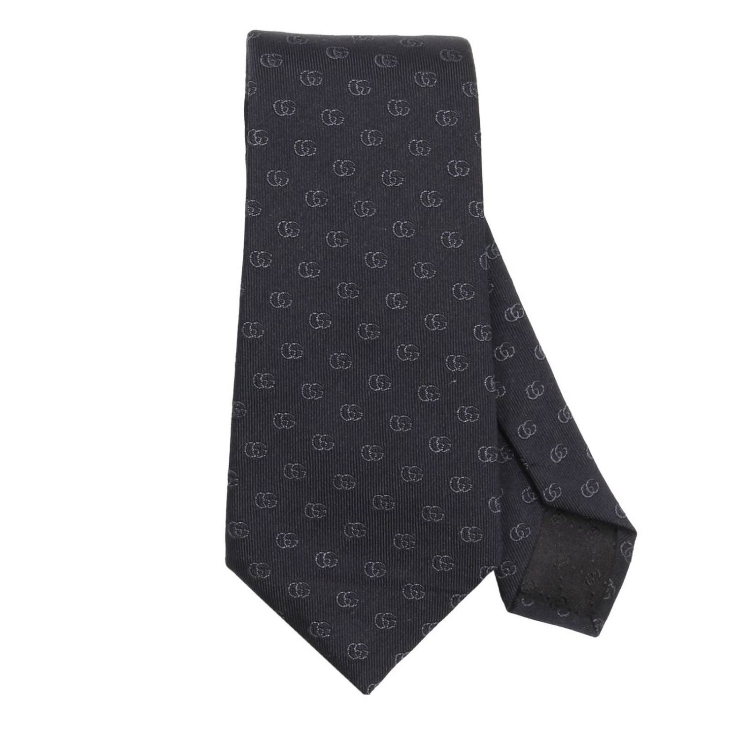 GUCCI: 7 cm tie in pure silk with monogram | Tie Gucci Men Black | Gucci 444421 400 GIGLIO.COM