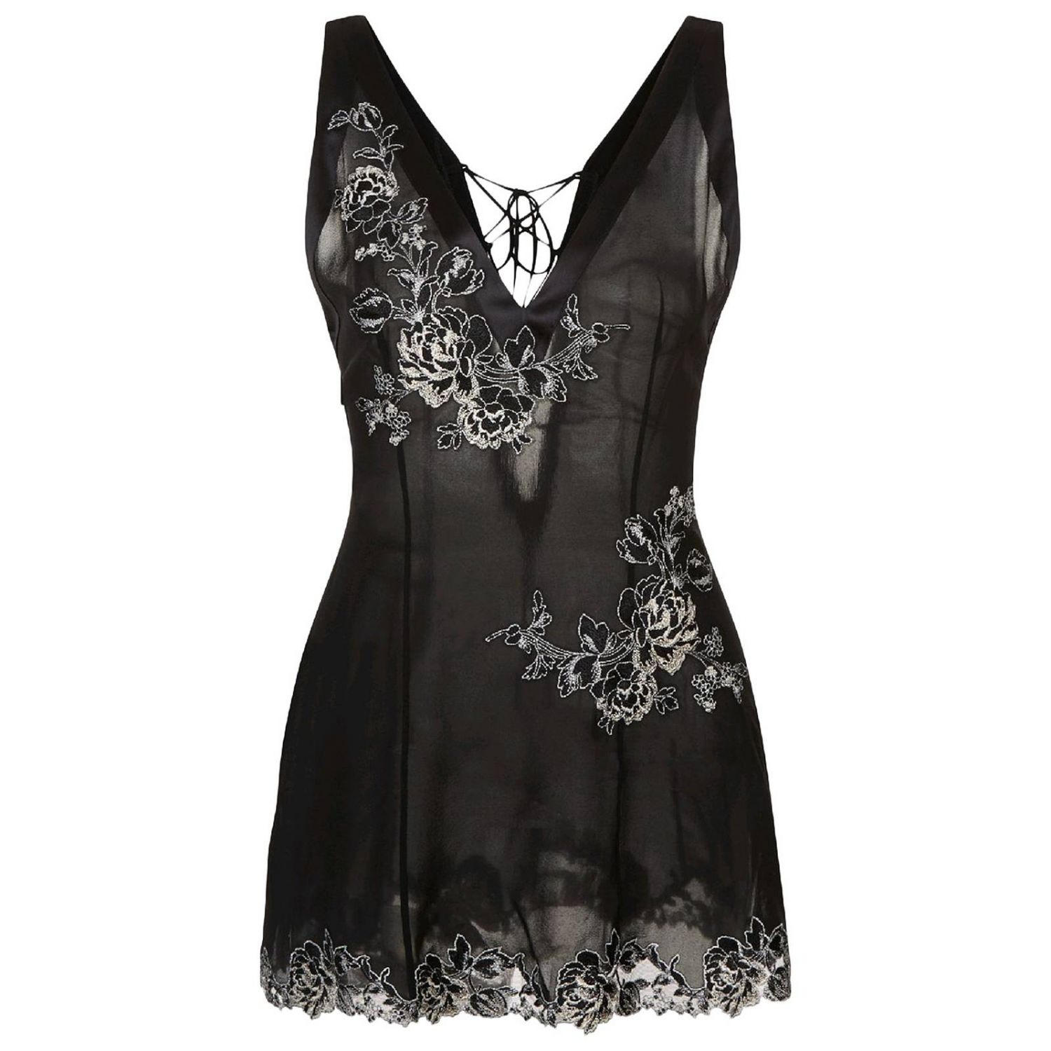 La Perla Outlet: Baby Doll Peony in seta stretch con ricami floreali ...