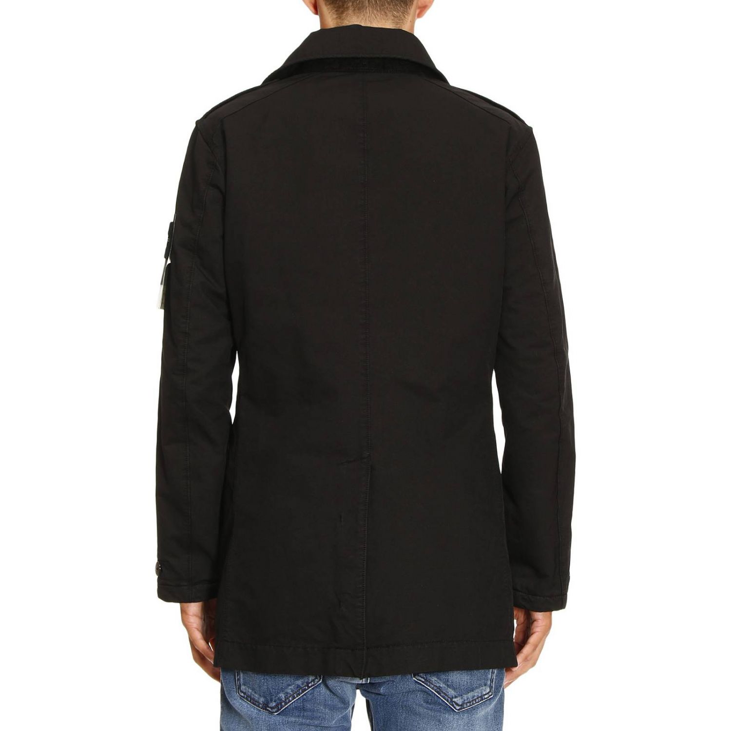 plain black stone island jumper