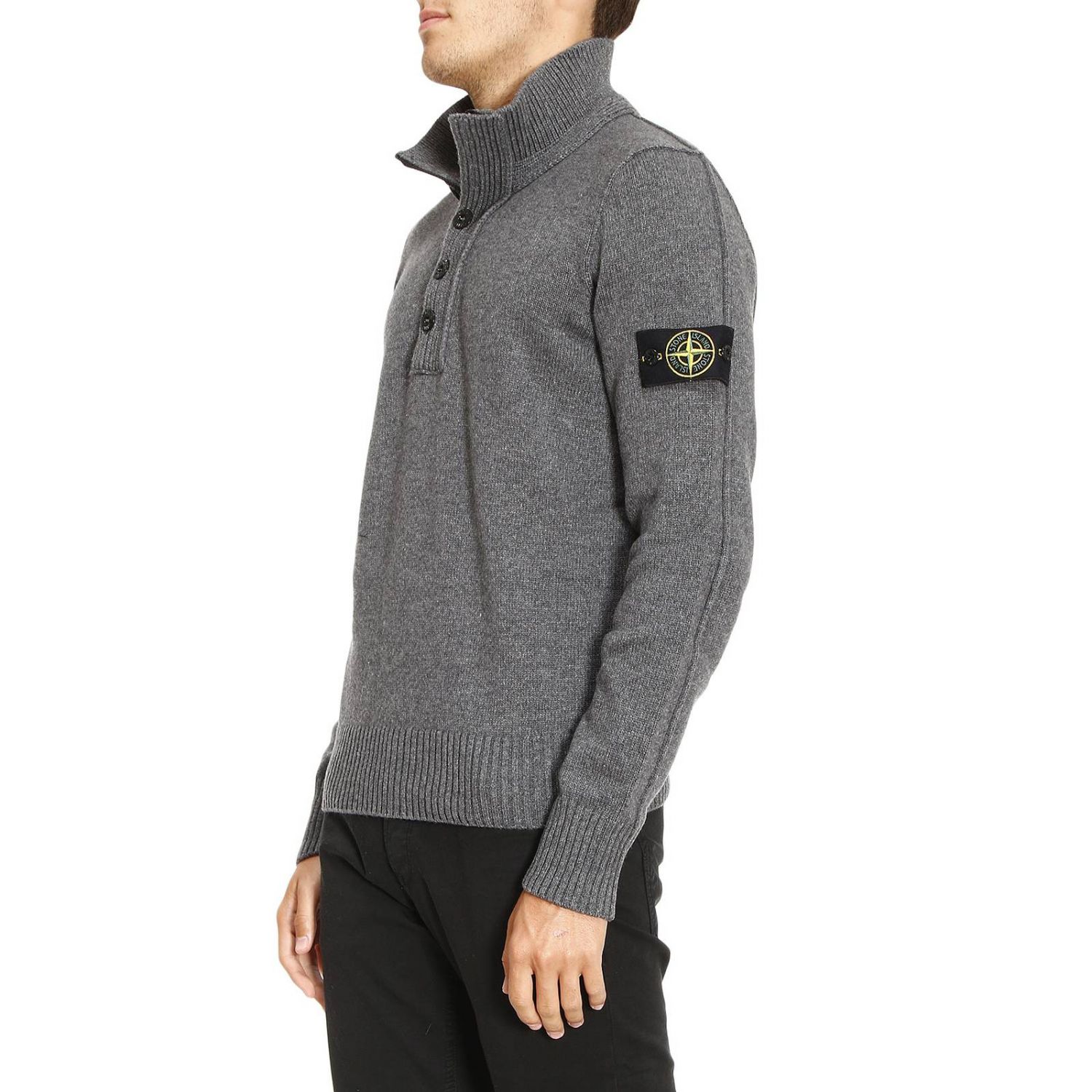 stone island cardigan grey