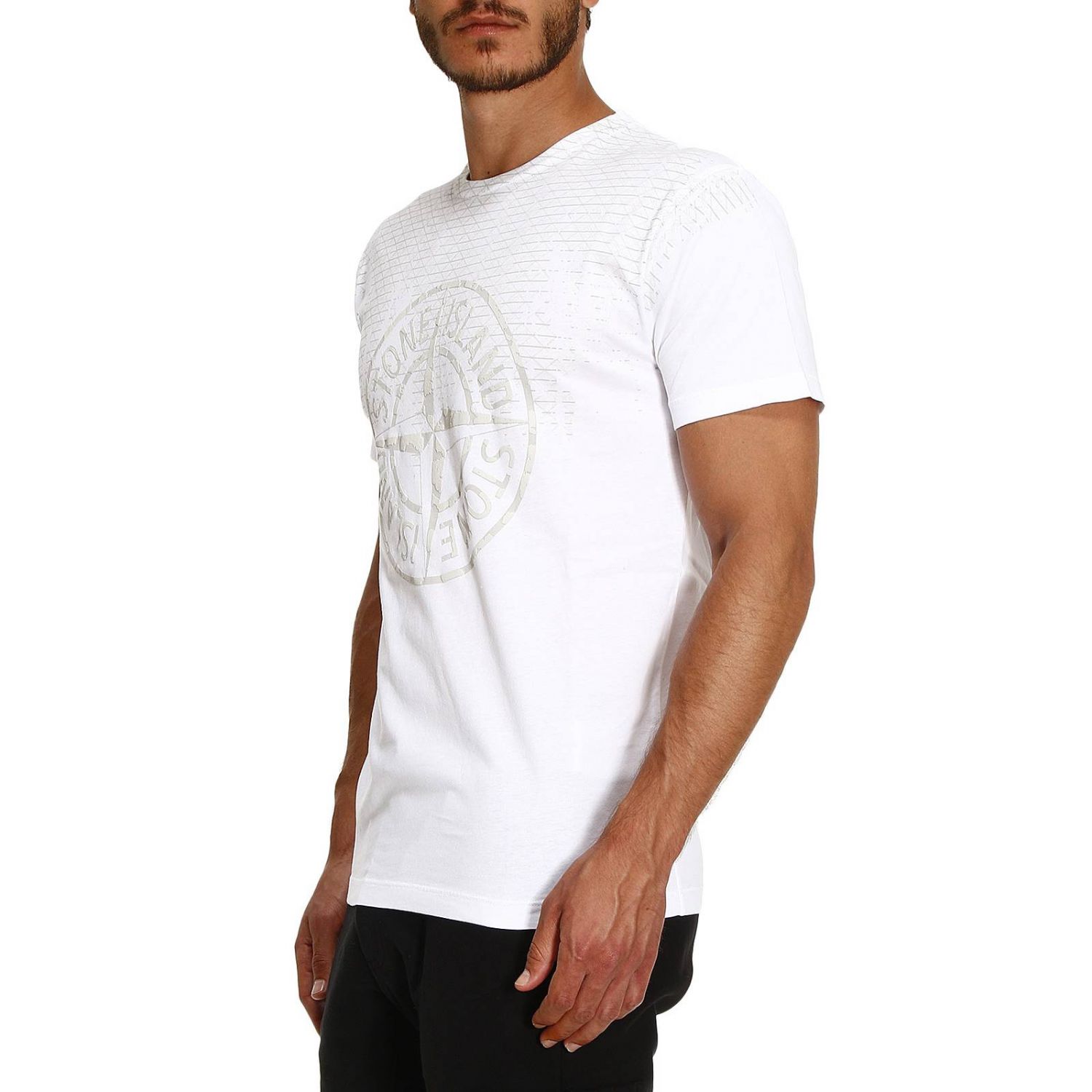 stone island white shirt mens