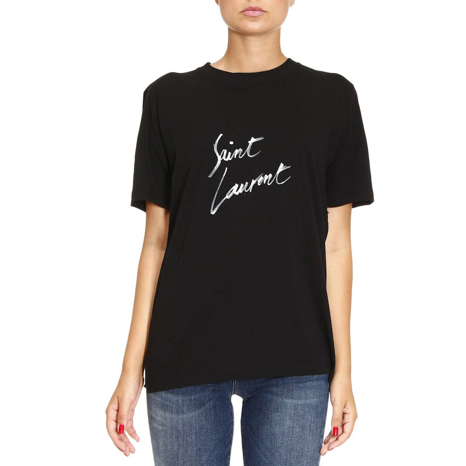 SAINT LAURENT: T-shirt women | T-Shirt Saint Laurent Women Black | T