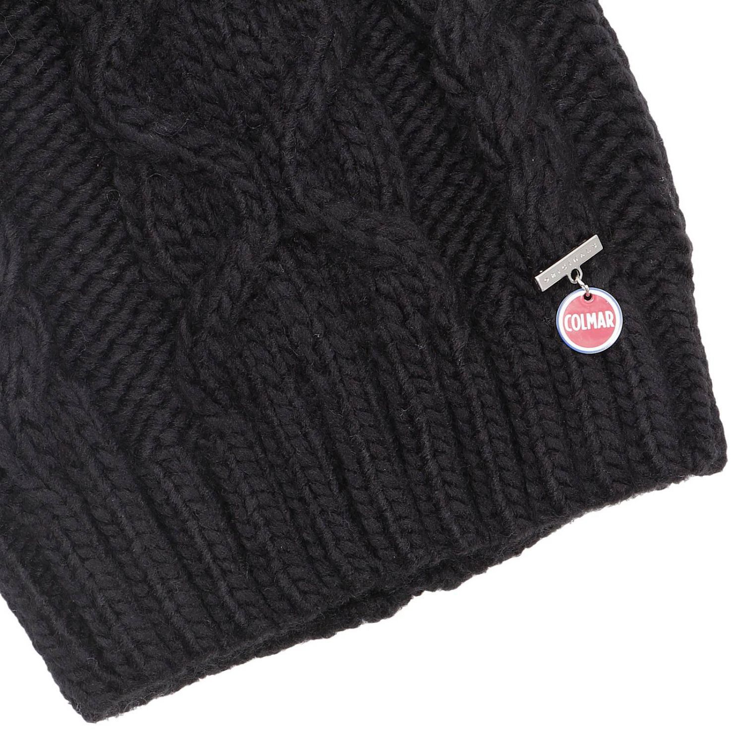 Colmar Outlet: Lana treccia con pon pon - Nero | Cappello Colmar 4876 1OZ  GIGLIO.COM