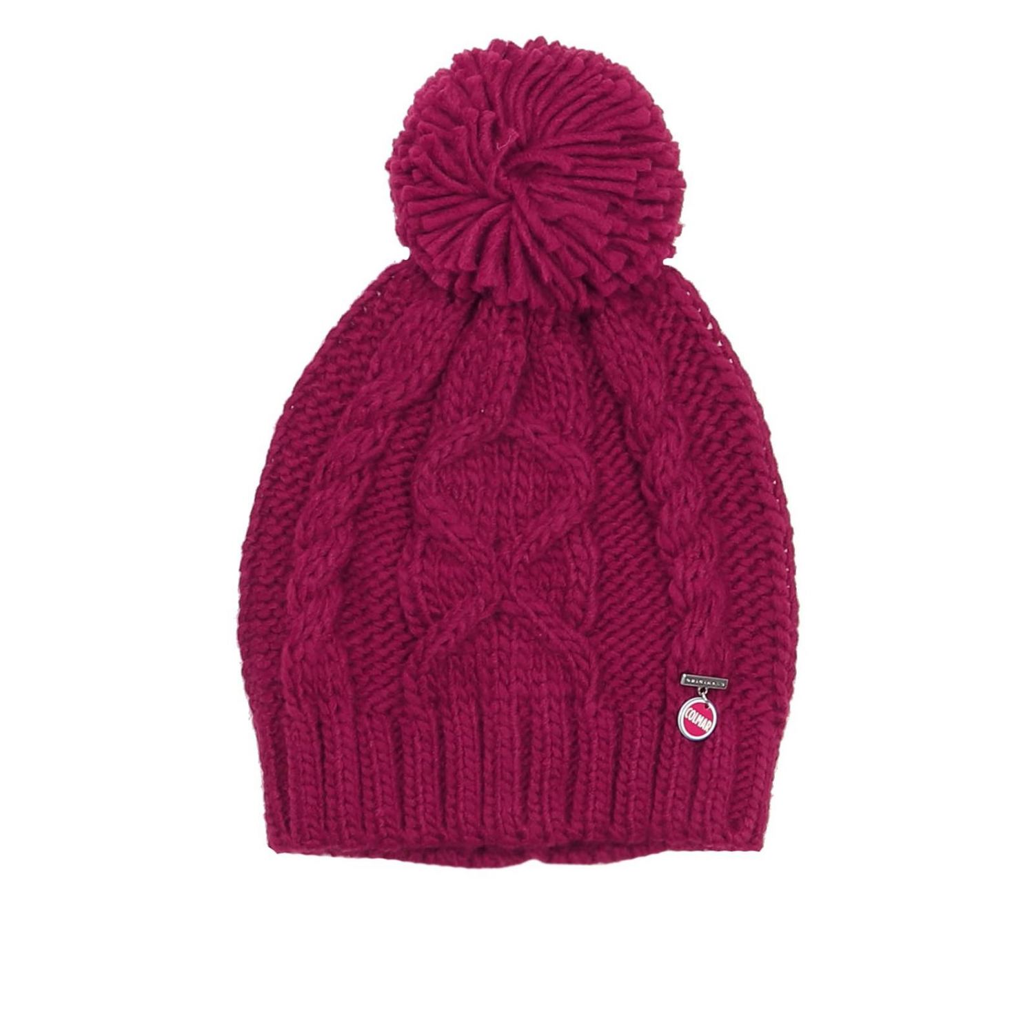 Colmar Outlet: Lana treccia con pon pon - Ciliegia | Cappello Colmar 4876  1OZ GIGLIO.COM