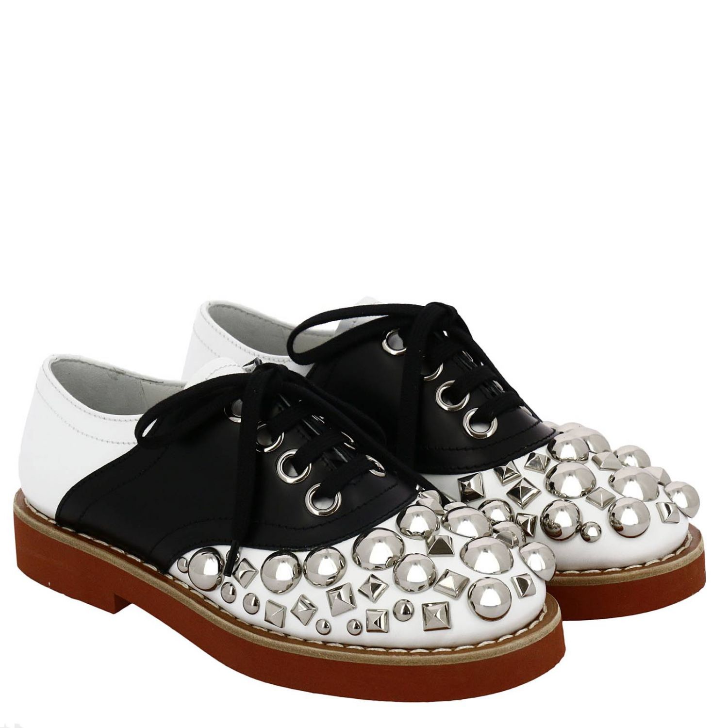 Miu Miu Outlet: Shoes women - White | Oxford Shoes Miu Miu 5E213B 3F09  GIGLIO.COM
