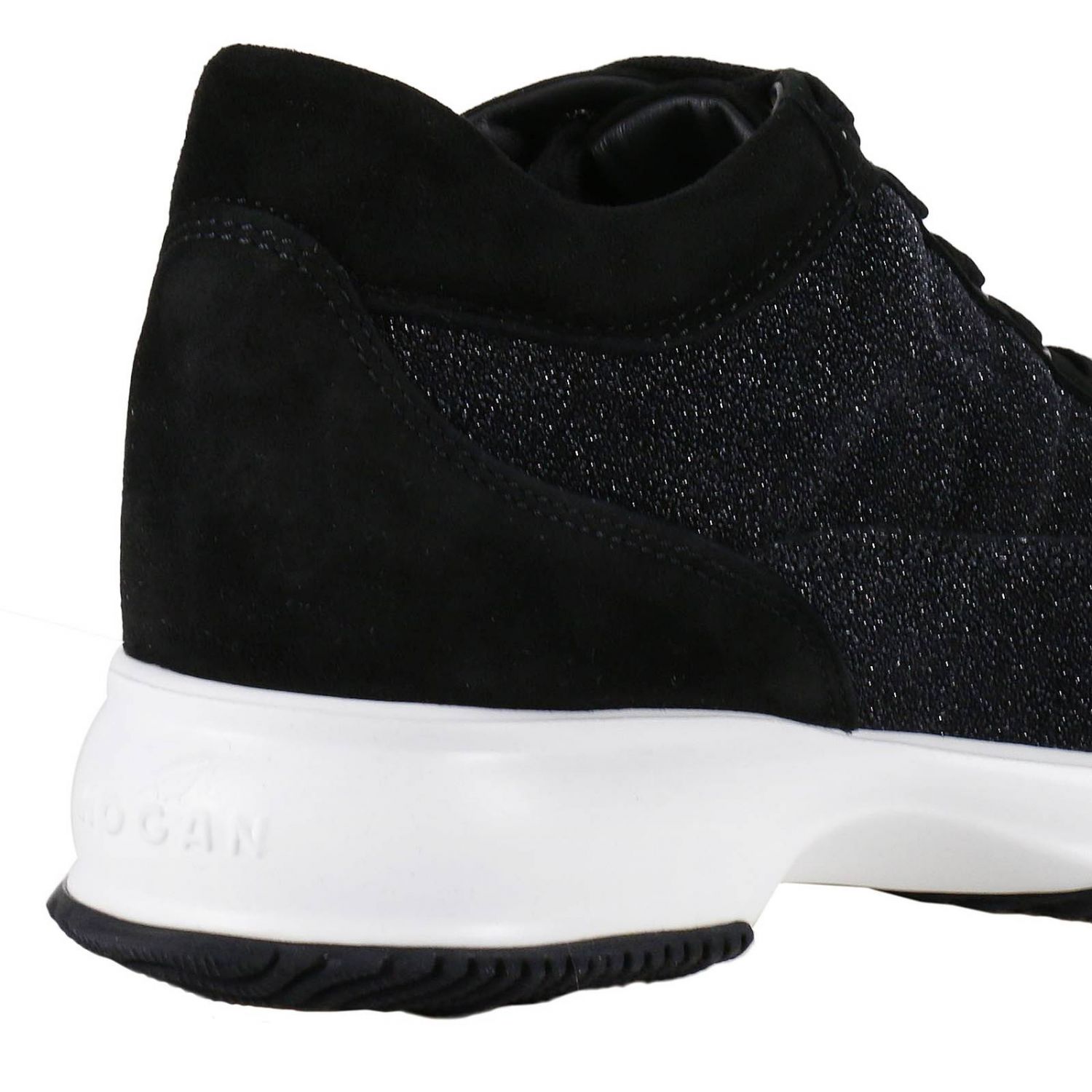 HOGAN: Sneaker Interactive glitter con H bombata - Nero | Sneakers Hogan  HXW00N00010 H1K GIGLIO.COM
