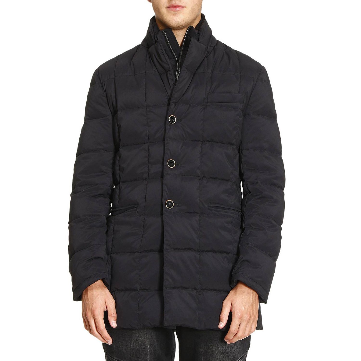 Fay Outlet: Piumino lungo in nylon stretch con gilet e imbottitura light -  Nero | Giacca Fay NAM3735037S NHI GIGLIO.COM