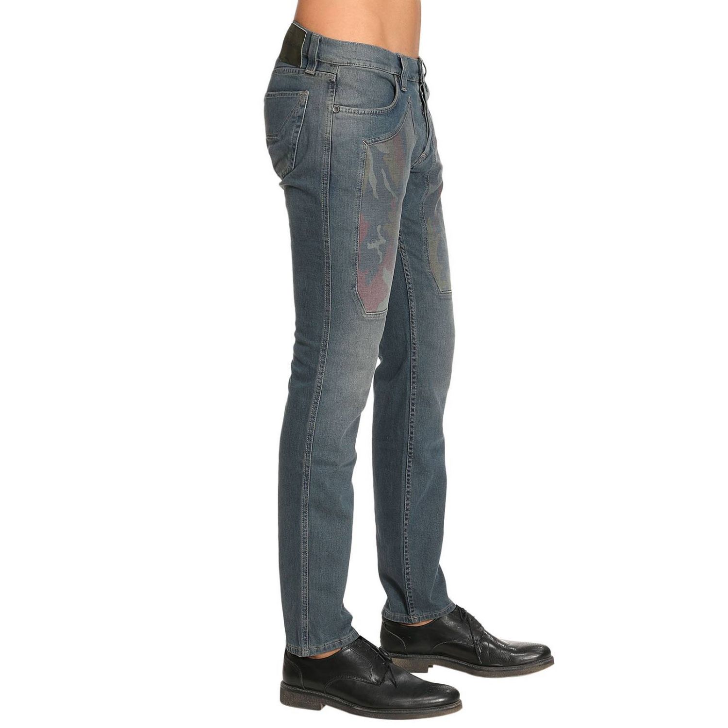 Jeckerson Outlet: Jeans PA07 slim in cotone stretch con maxi toppe  camouflage - Denim | Jeans Jeckerson PA07 PT20211 GIGLIO.COM