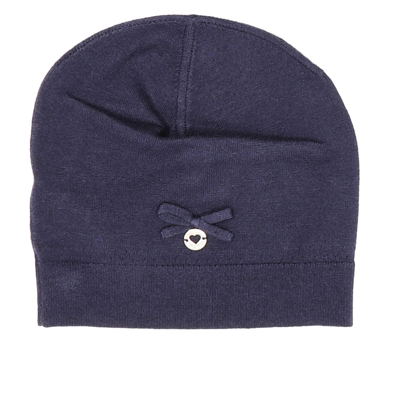 Twinset Outlet: Cuffia lana con logo strass - Blue | Cappello Bimba Twinset  GA7HAA GIGLIO.COM